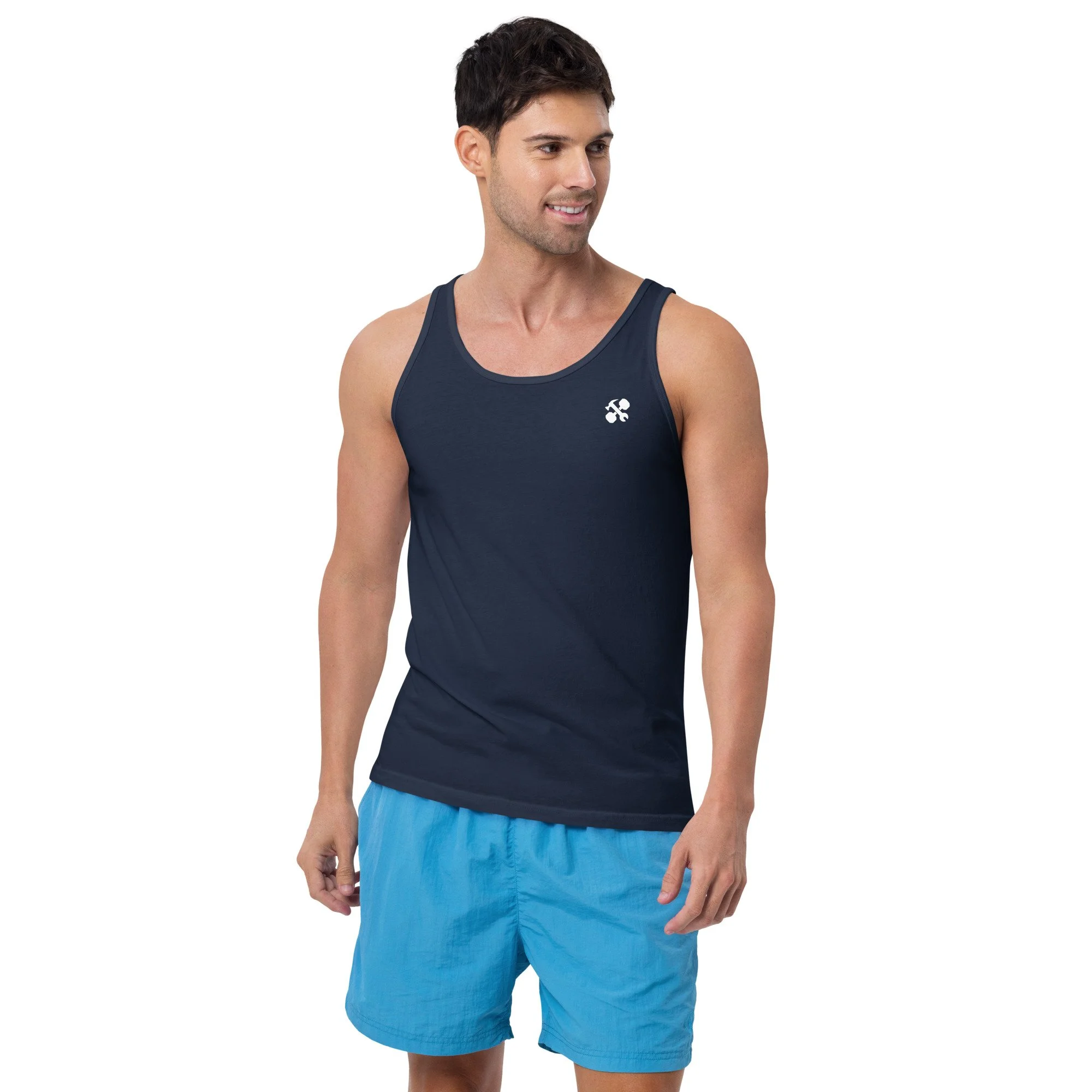 BSF Men's Tank Top White logo