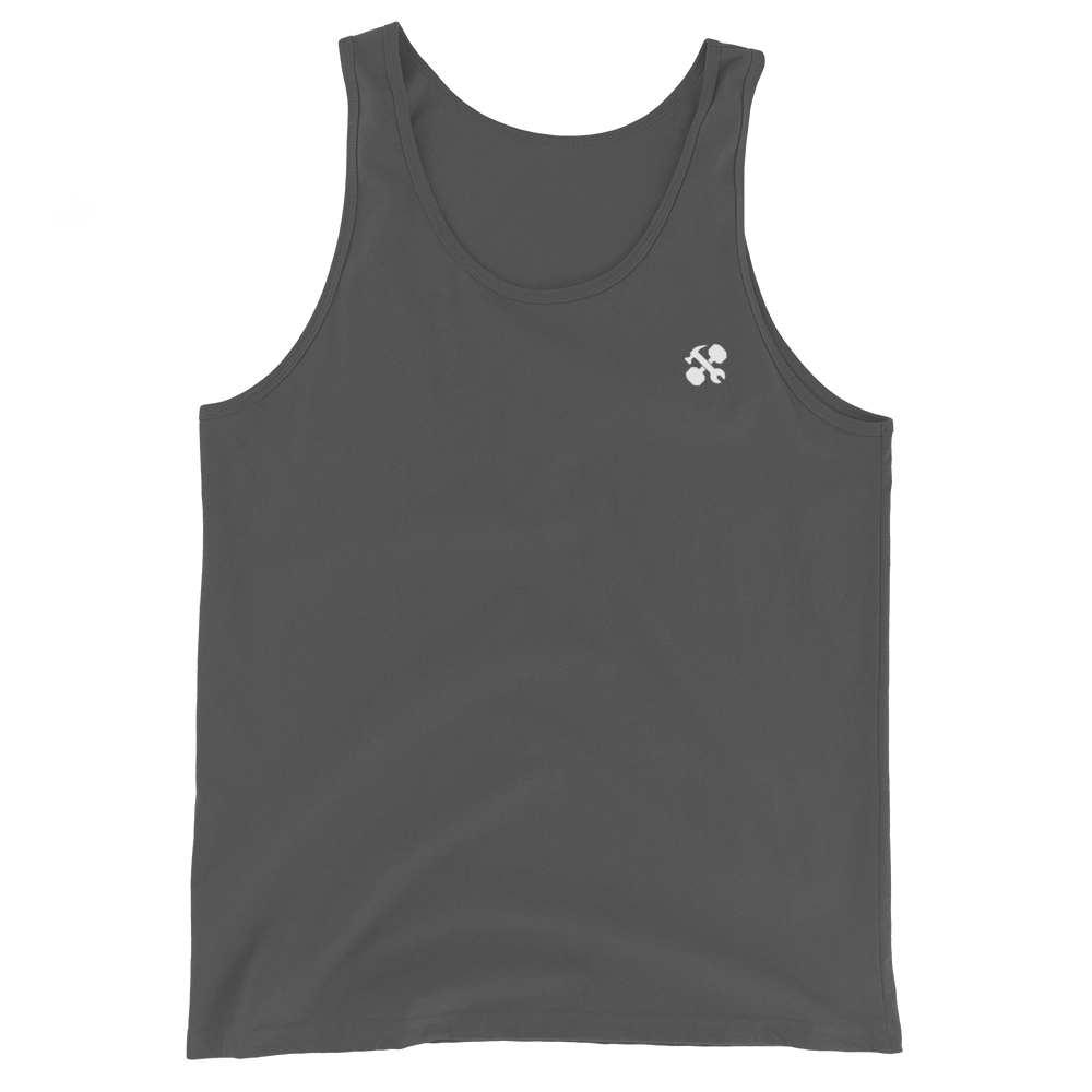 mens-staple-tank-top-asphalt-front-65a43c542a20d.png
