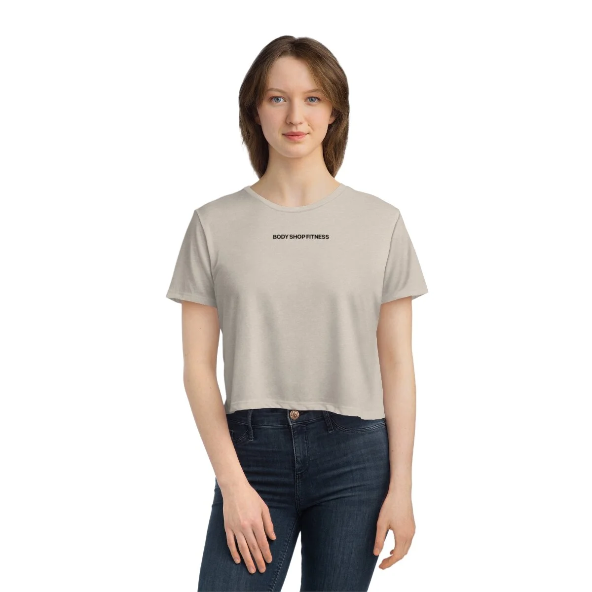 BSF Women's Flowy Cropped Tee Black Logo