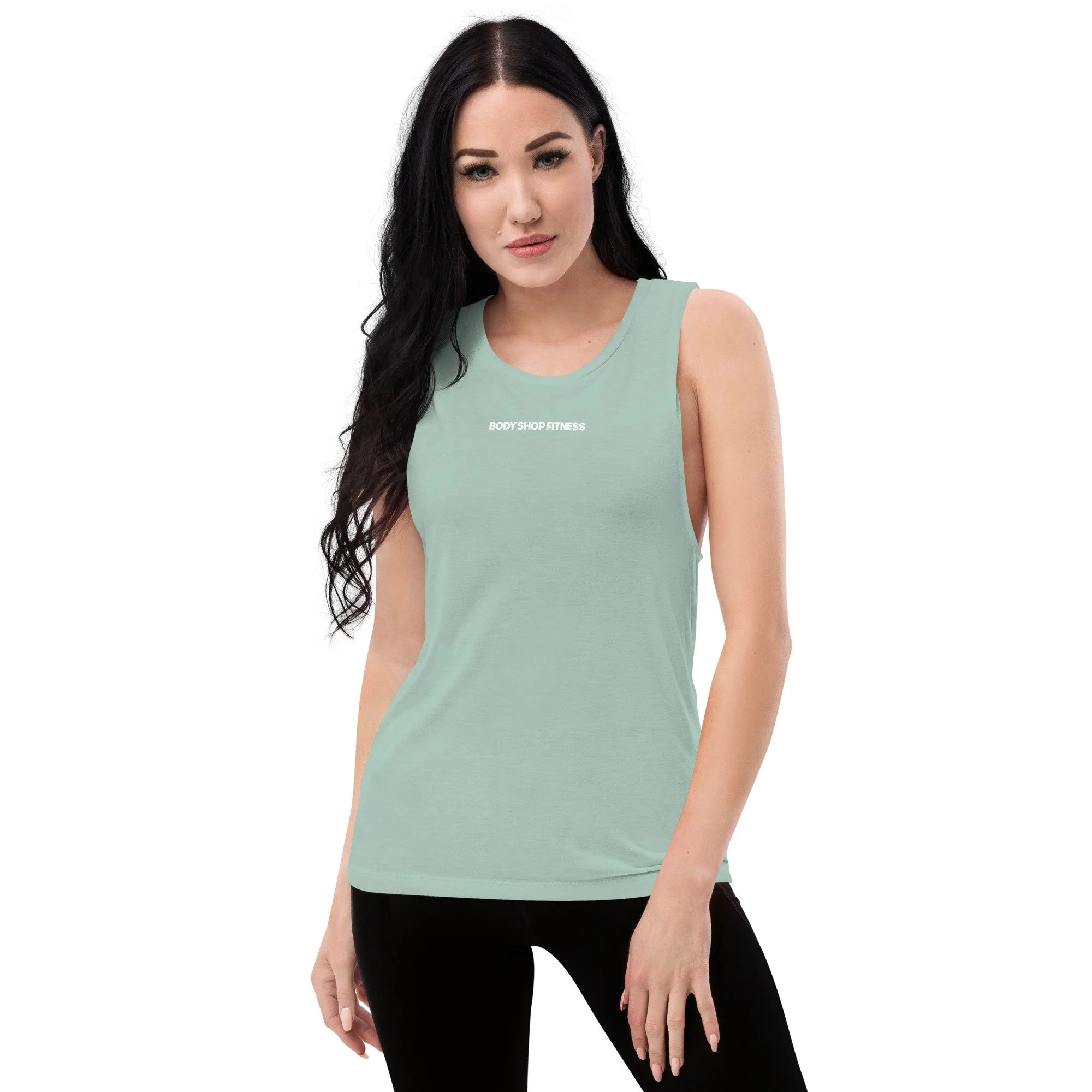 BSF Women's Muscle Tank White Logo