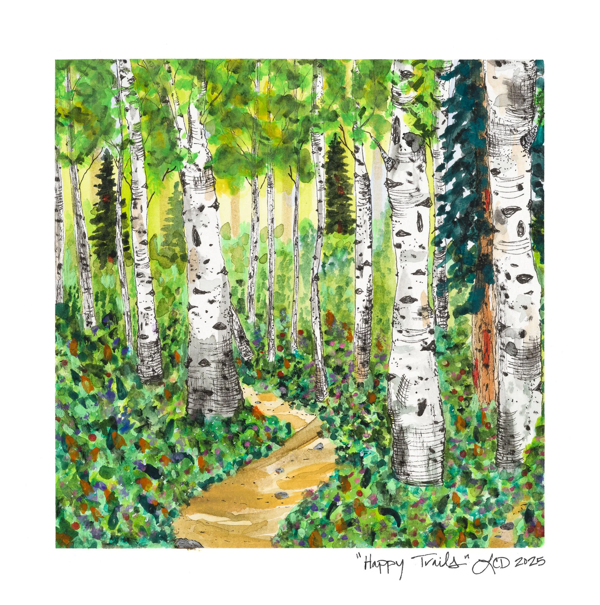 Happy Trails,
Watercolor, gouache, acrylic marker, and pen
2025
Lisa DeLosso © all rights reserved