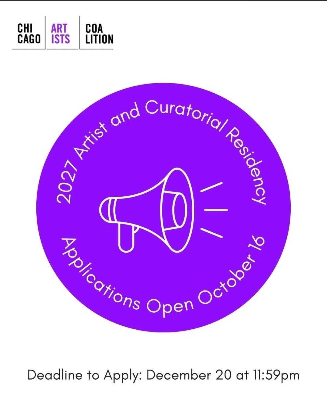 Chicago Artists Coalition - 2027 Artist &amp; Curatorial Residency