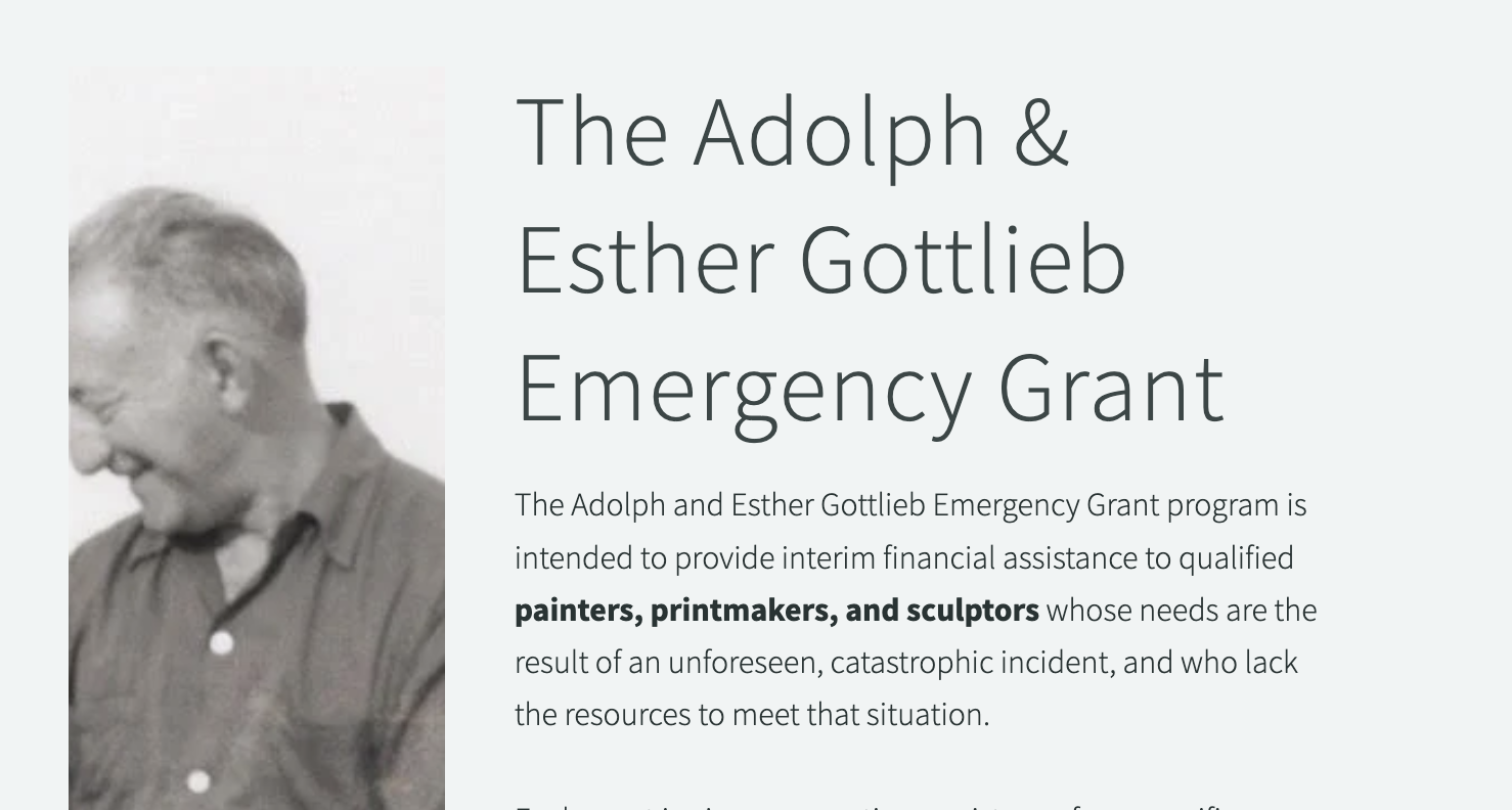 Adolph and Esther Gottleib Emergency Grants