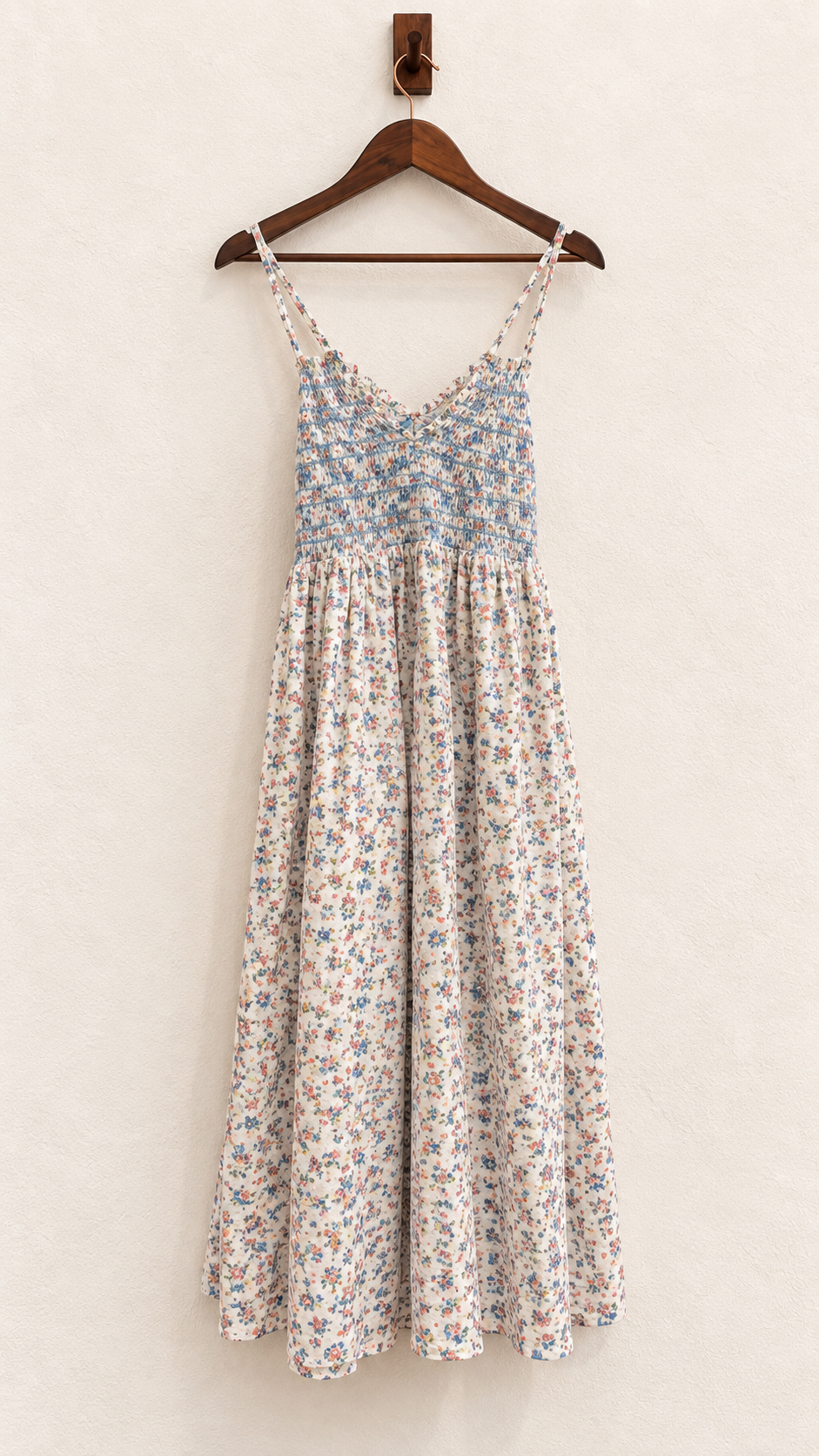 LoveShackFancy Floral Smocked Ruffle Midi Dress – Floral - Excellent Condition - S
