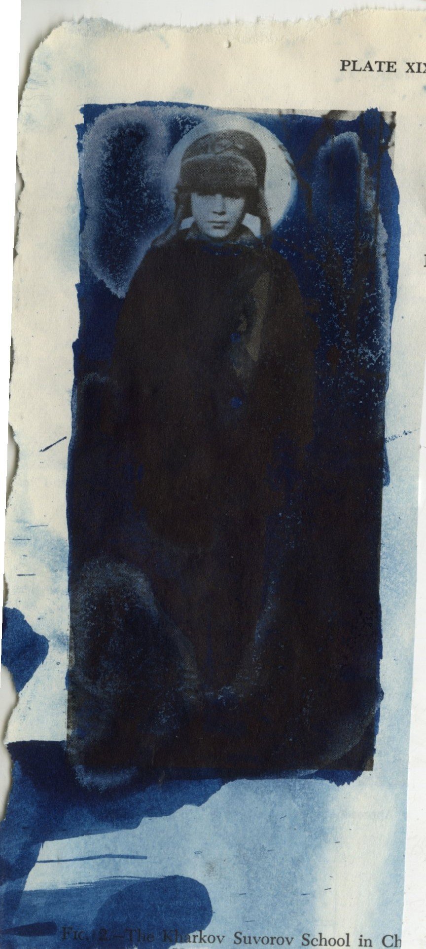 Cold Boy 2, Cyanotype on Book page, Red Jordanger 2026