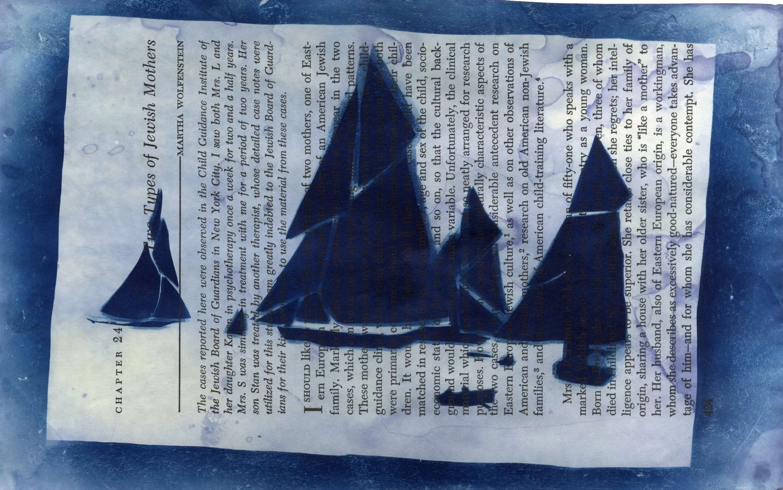 Sea Port, Cyanotype on Book page, Red Jordanger 2026
