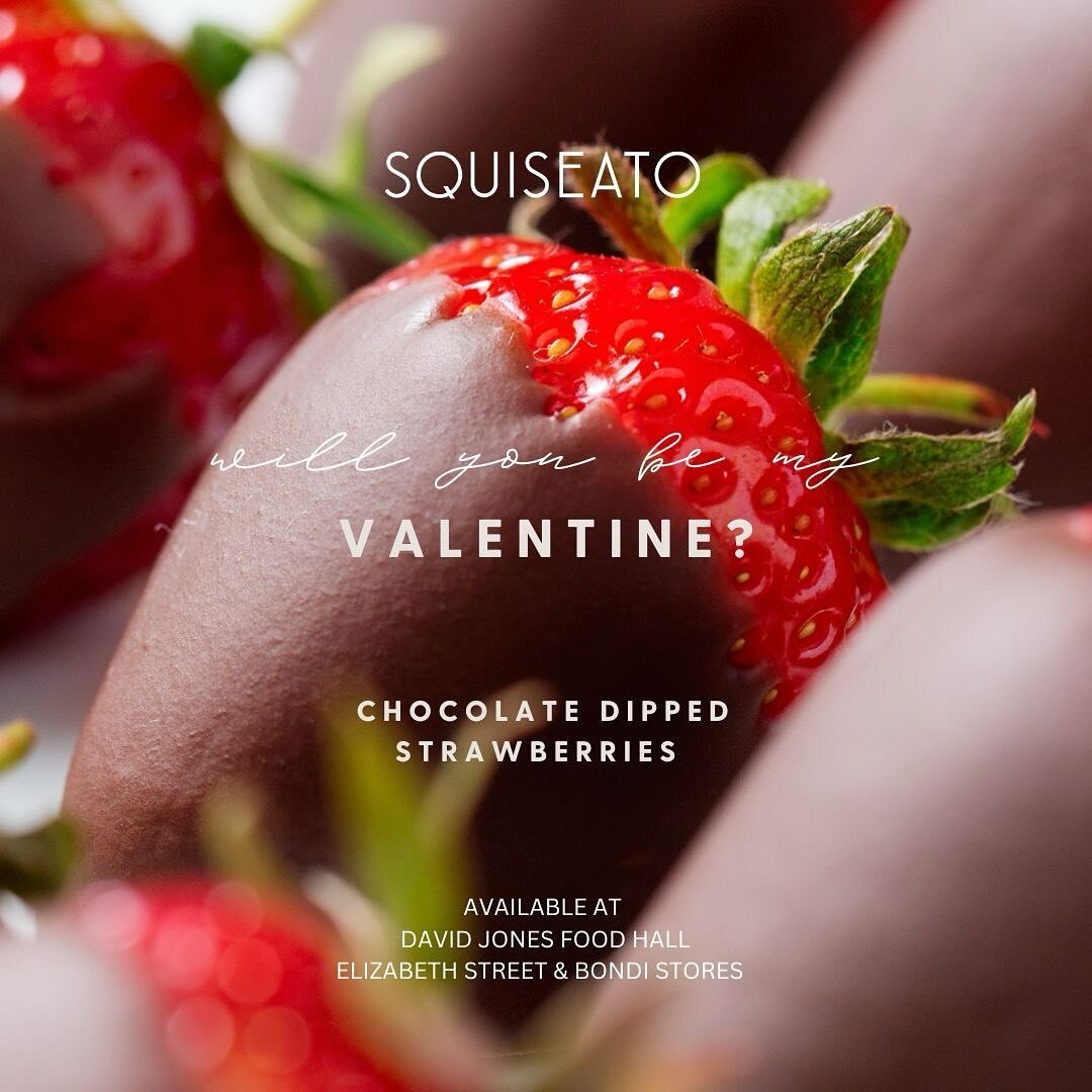 Chocolate Dipped Strawberries. Simply Exquisite! Available at Squiseato &amp; Co Celebrations Bar David Jones Elizabeth Street &amp; Bondi stores.
#chocolatesippedstrawberries #valentinesgift