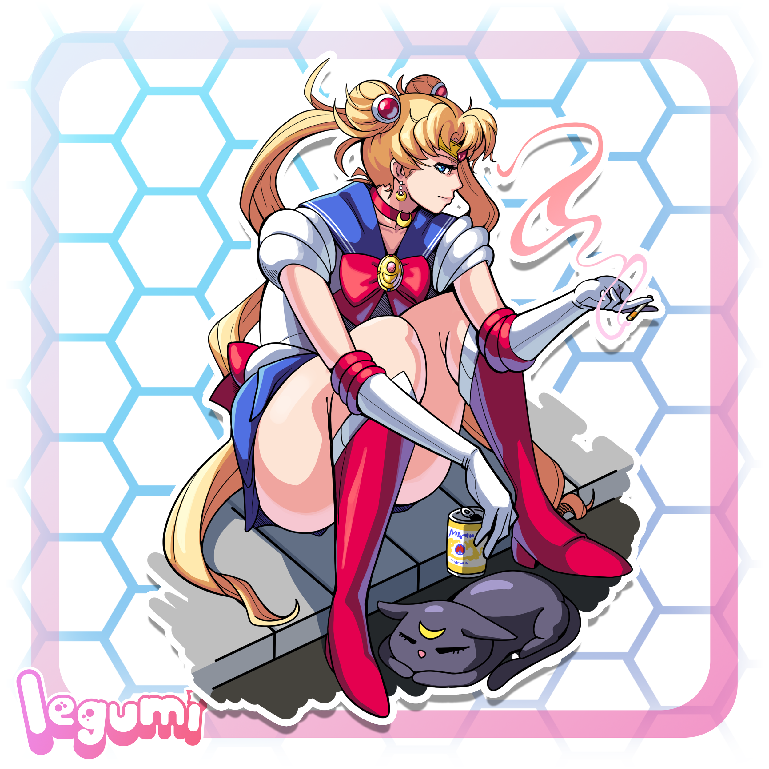 Etsy Smoking Sailor Moon Sticker Preview.png