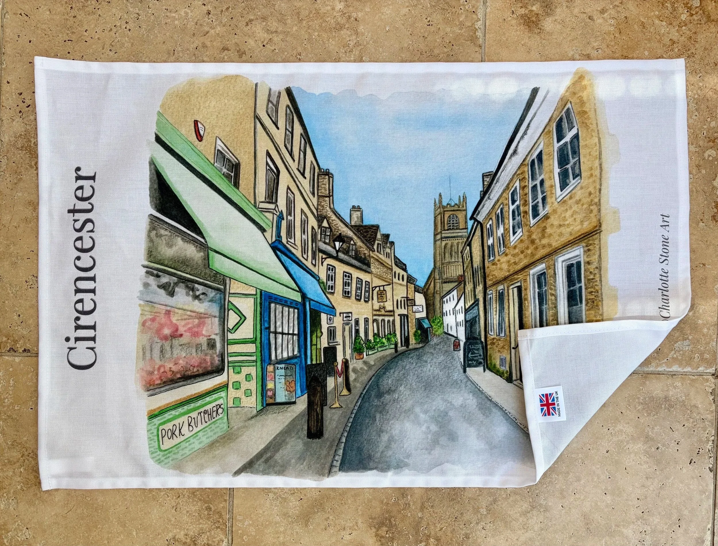 Cirencester Black Jack Street Tea Towels