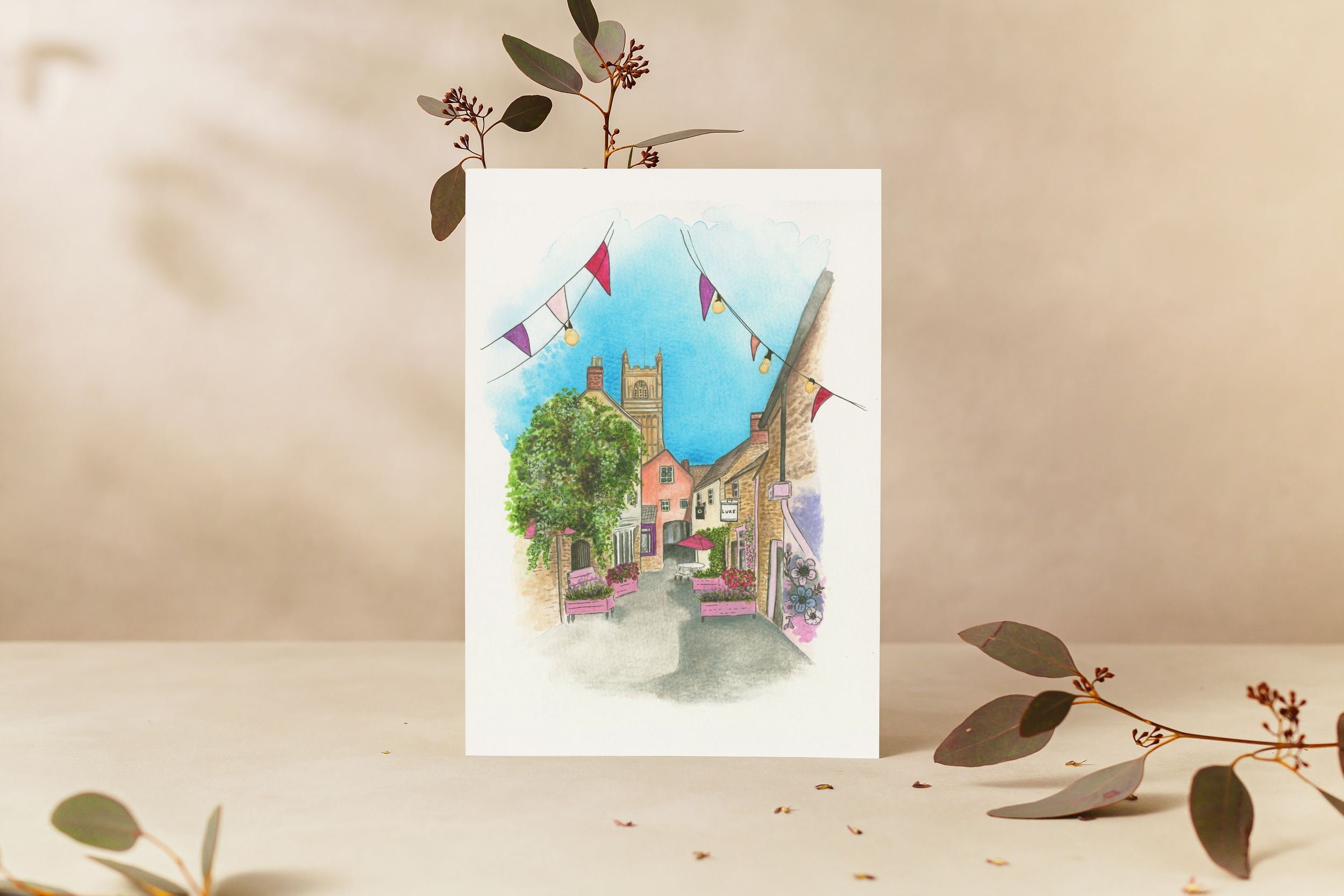 'Swan Yard- Cirencester' Signed Print