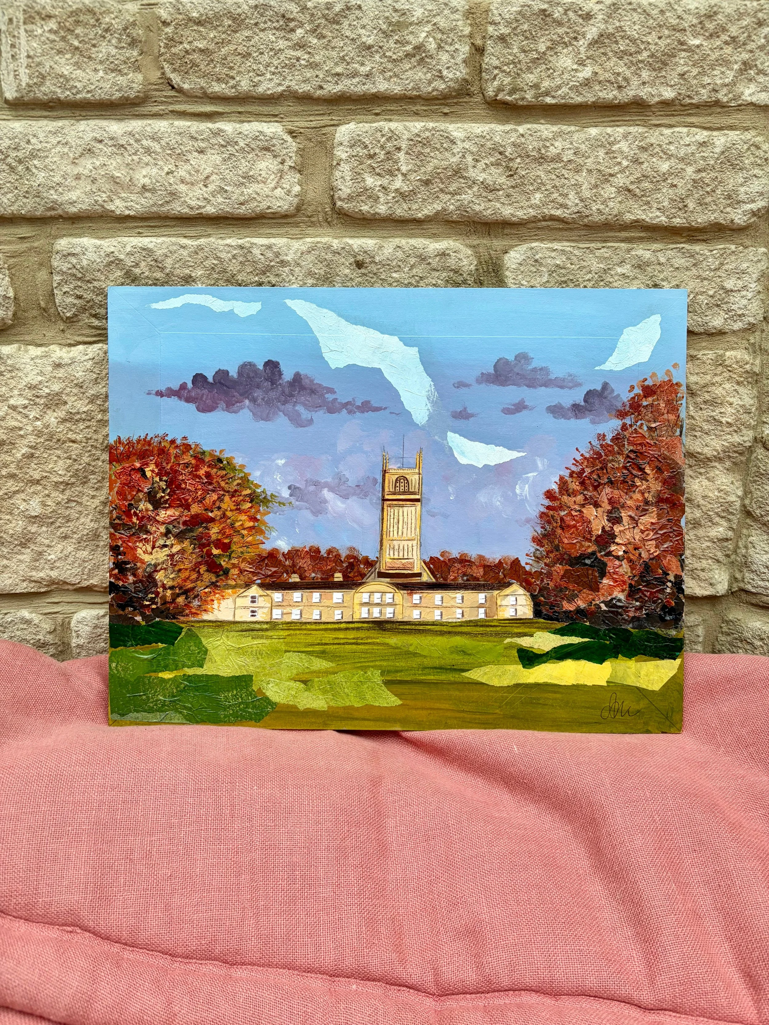 Autumnal Cirencester Park Original Acrylic Mixed Media Painting