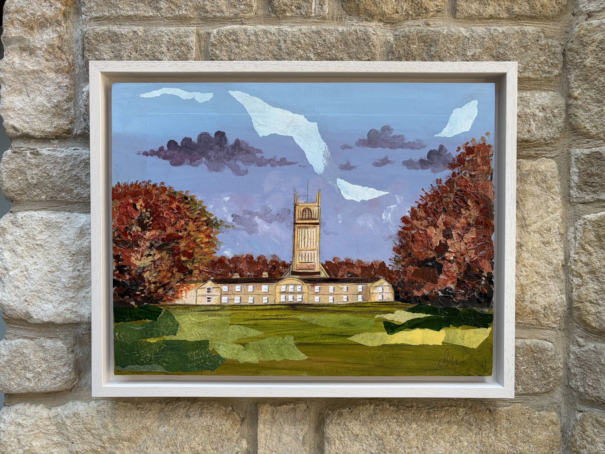 Autumnal Cirencester Park Original Acrylic Mixed Media Painting