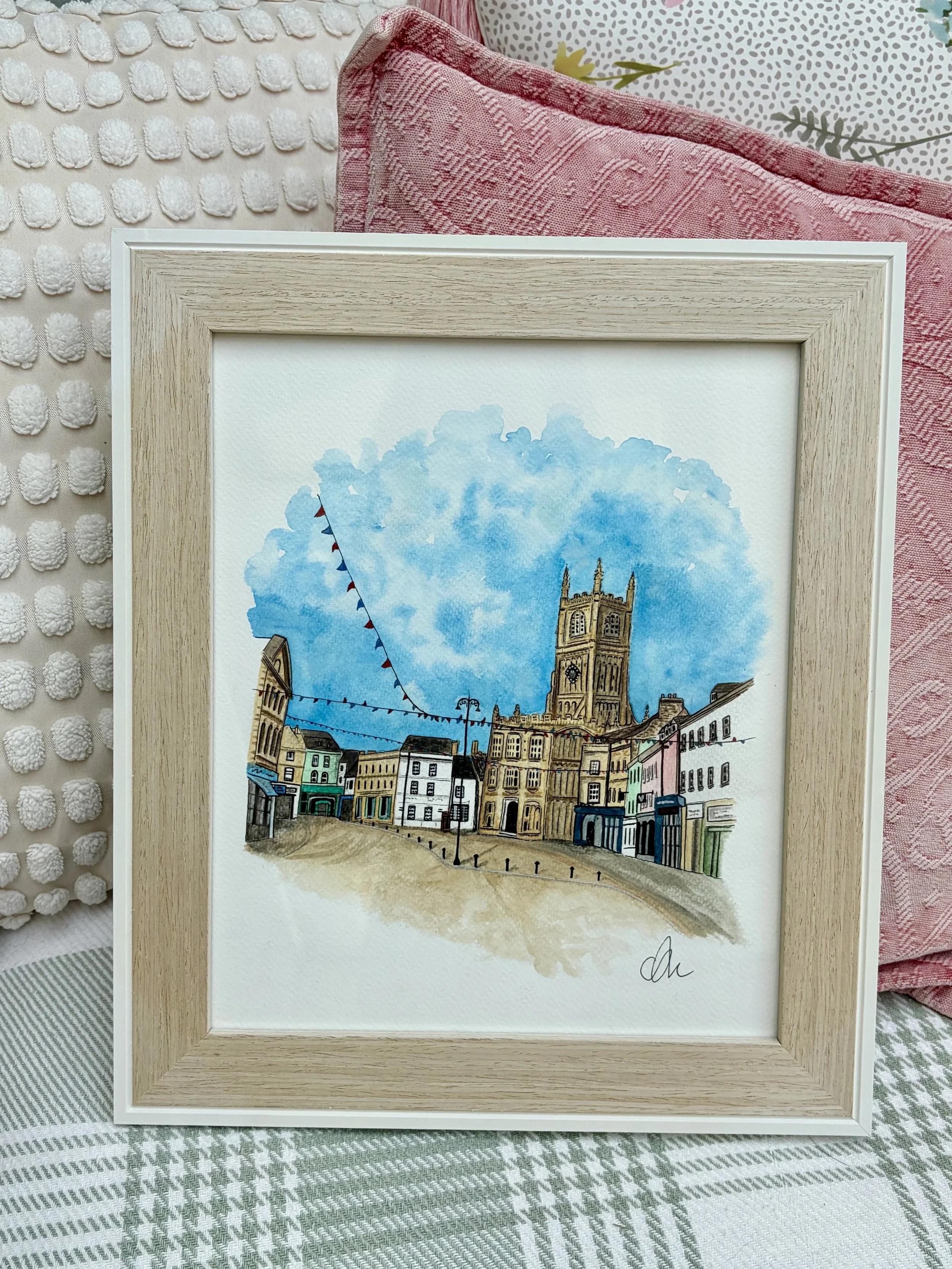 'Cirencester Market Place' Watercolour Original Painting
