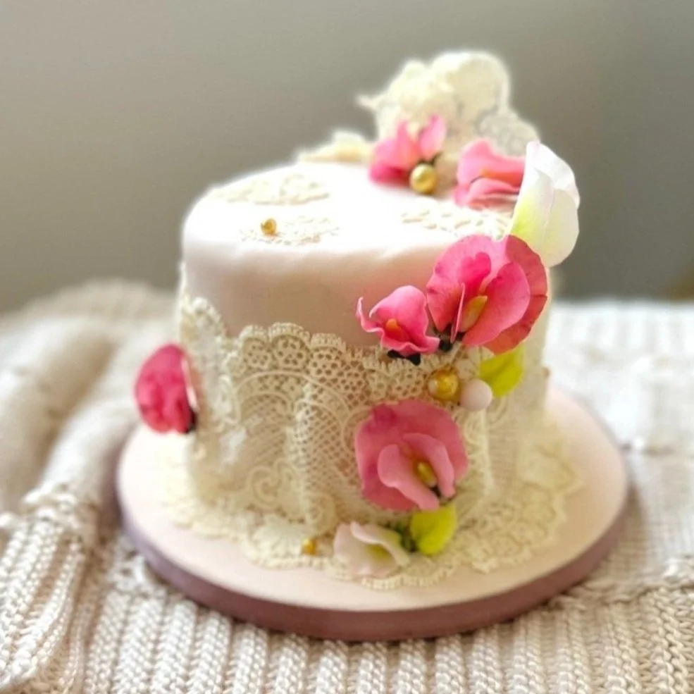 翻糖蛋糕中級課程，蕾絲裝飾