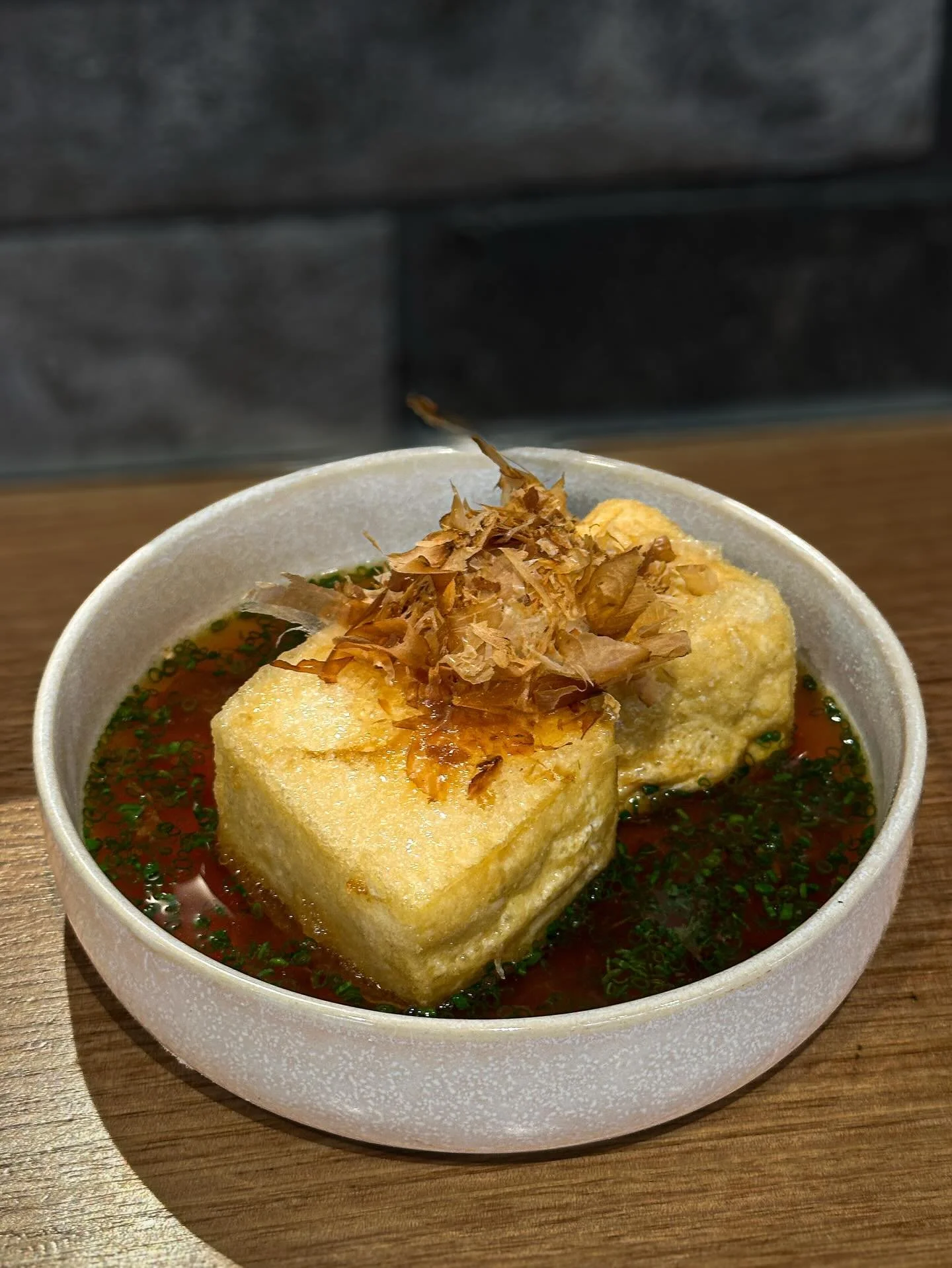 Agedashi Tofu - An Underrated Favourite 

Silken Tofu, Deep-Fried &amp; Served in a Soy-Dashi Broth w/ Oroshi Daikon and Katsuobushi

Served Lunch &amp; Dinner 🥢

#tofu #toowoombaeats #kurobeko #japaneserestaurant