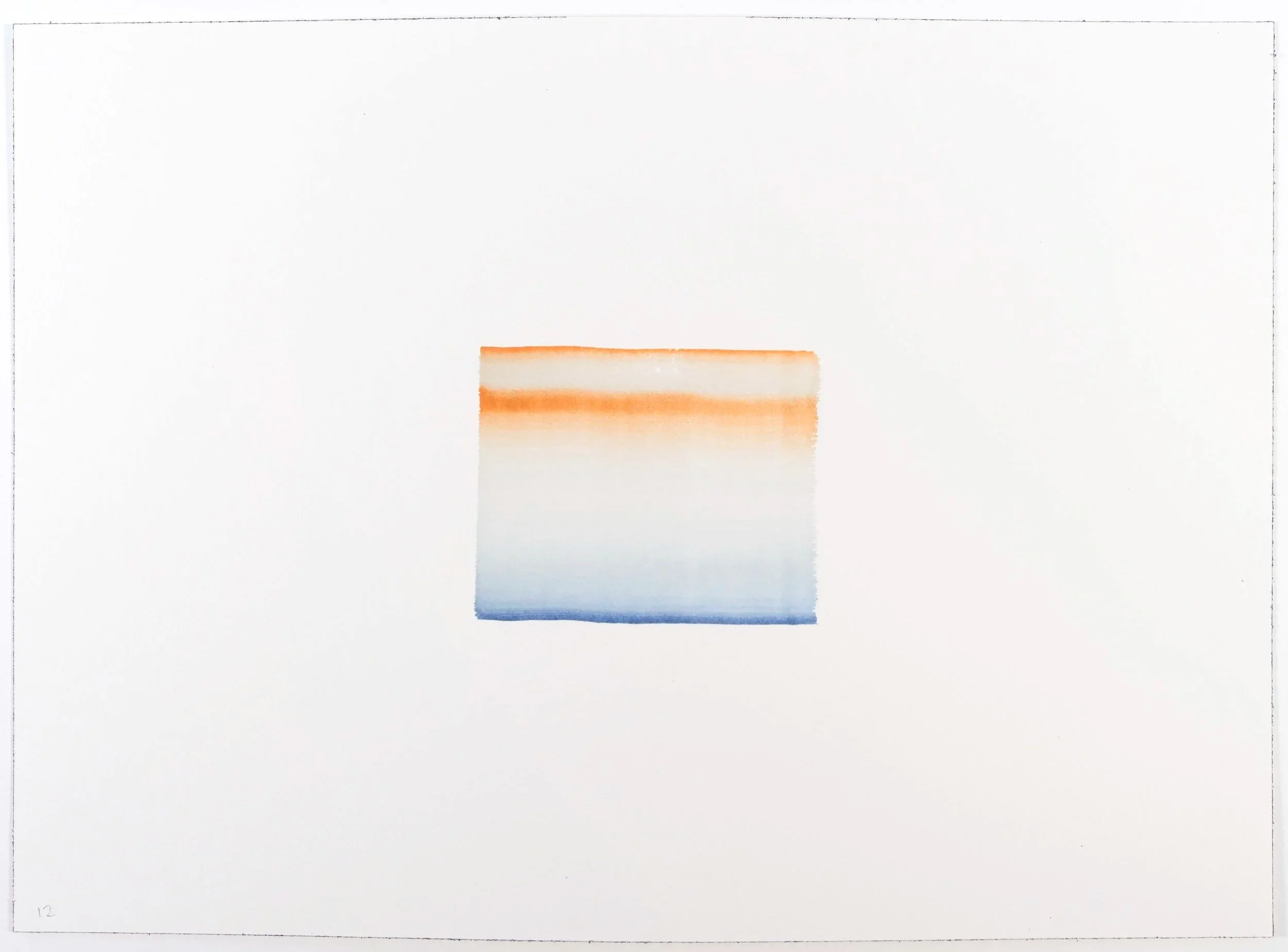 One Wash, Delft Blue | Transparent Orange No. 12, 2026
Watercolour on Arches 300gsm NOT
26 x 36 cm
10 x 14 in