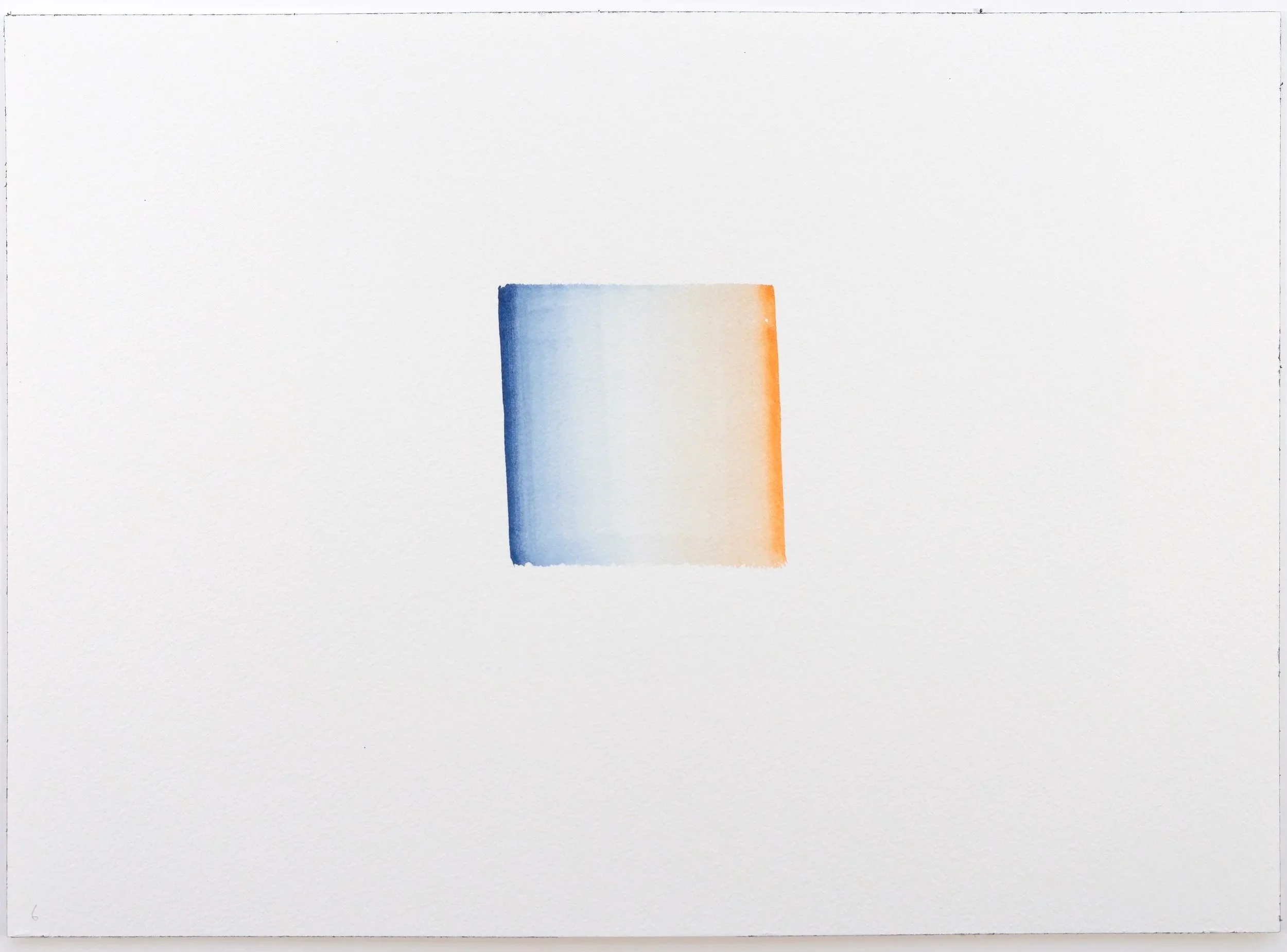 One Wash, Delft Blue | Transparent Orange No. 6, 2026
Watercolour on Arches 300gsm NOT
26 x 36 cm
10 x 14 in