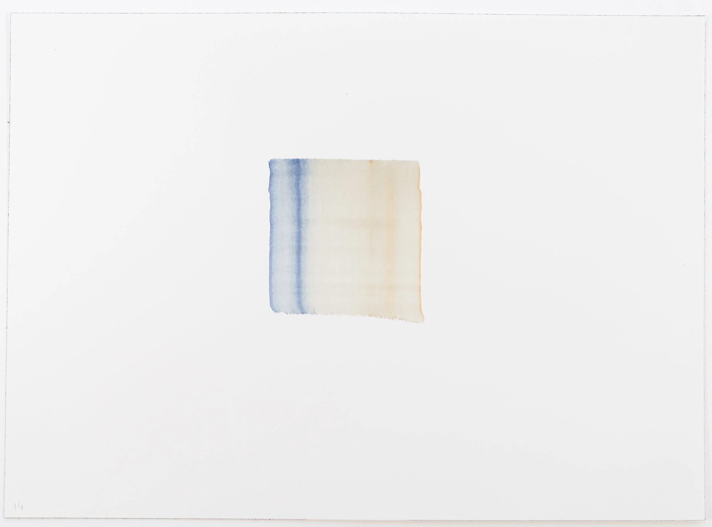 One Wash, Delft Blue | Transparent Orange No. 14, 2026
Watercolour on Arches 300gsm NOT
26 x 36 cm
10 x 14 in