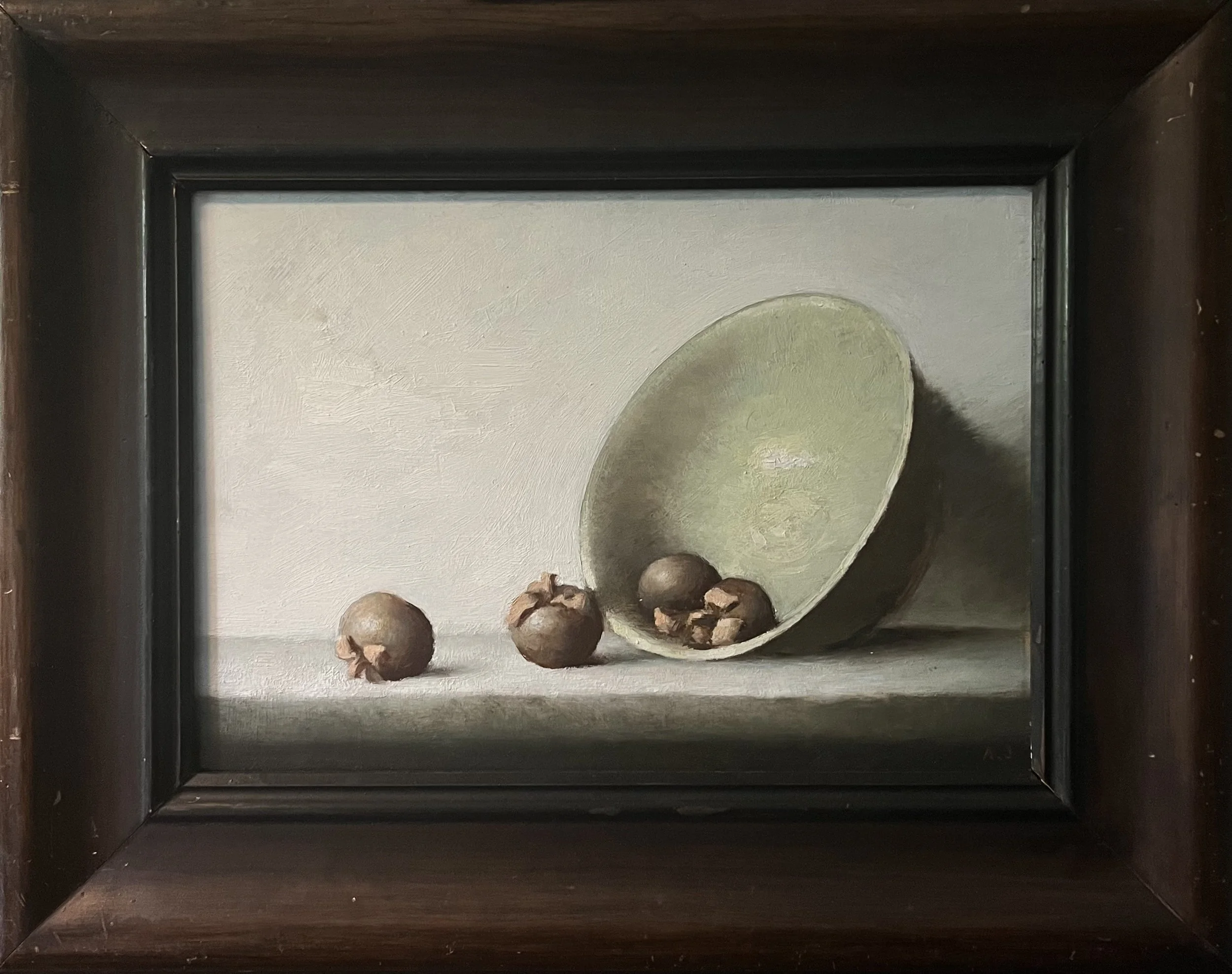 "Bowl with Mangosteen" 55,5x44 cm, Oil on Panel. 🔴