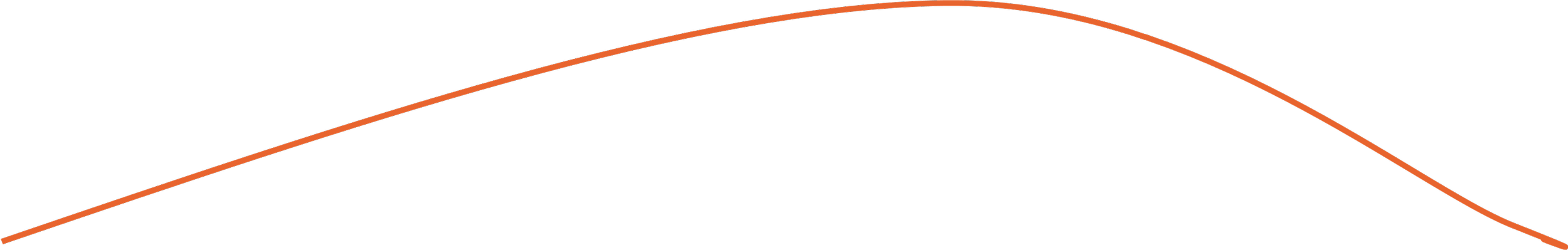 Orange curved line on a white background