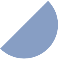 Blue semicircle with a diagonal line