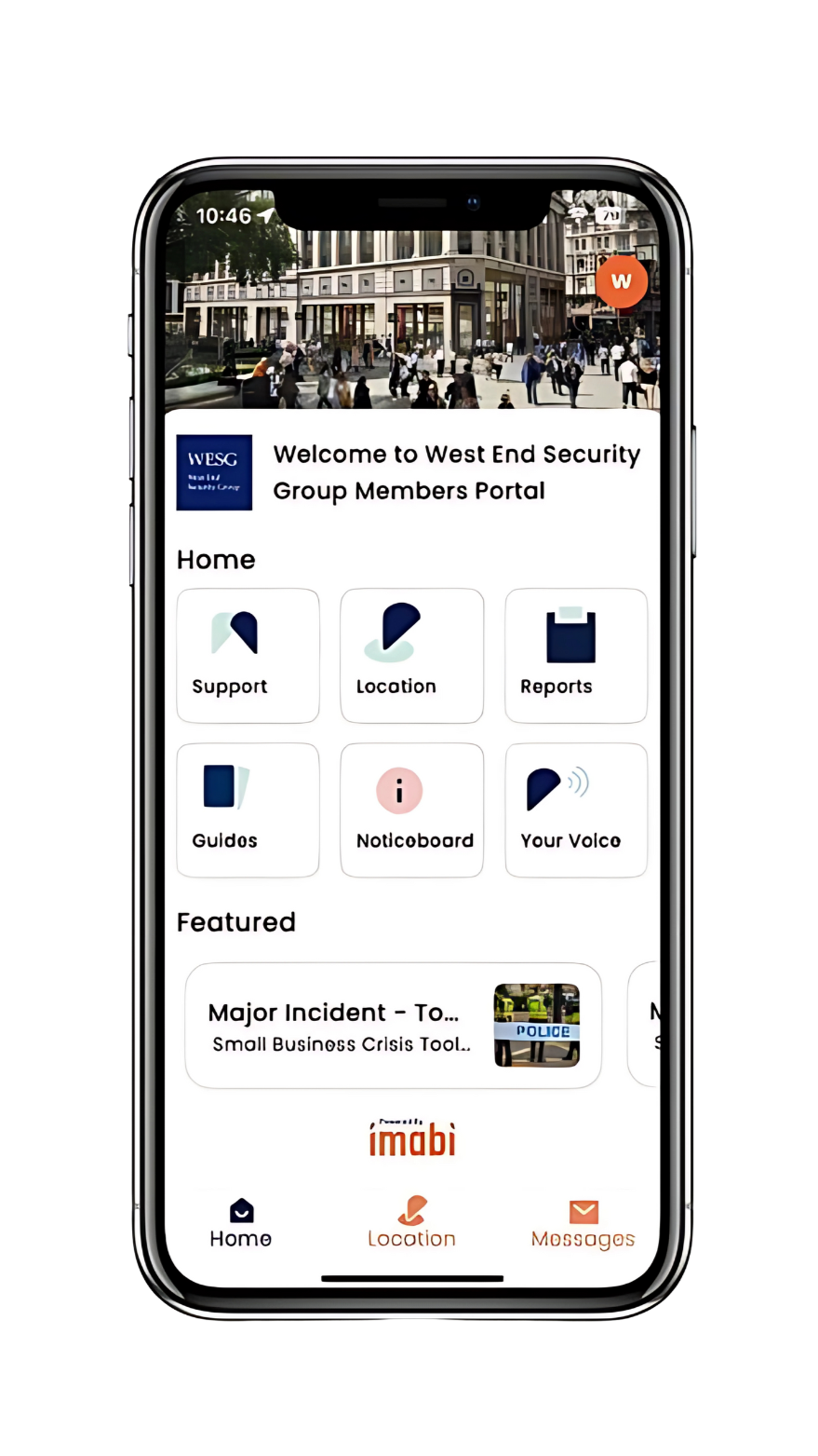 imabi public space safety platform displaying real-time incident reporting, alerts and location-based tools for high-footfall environments