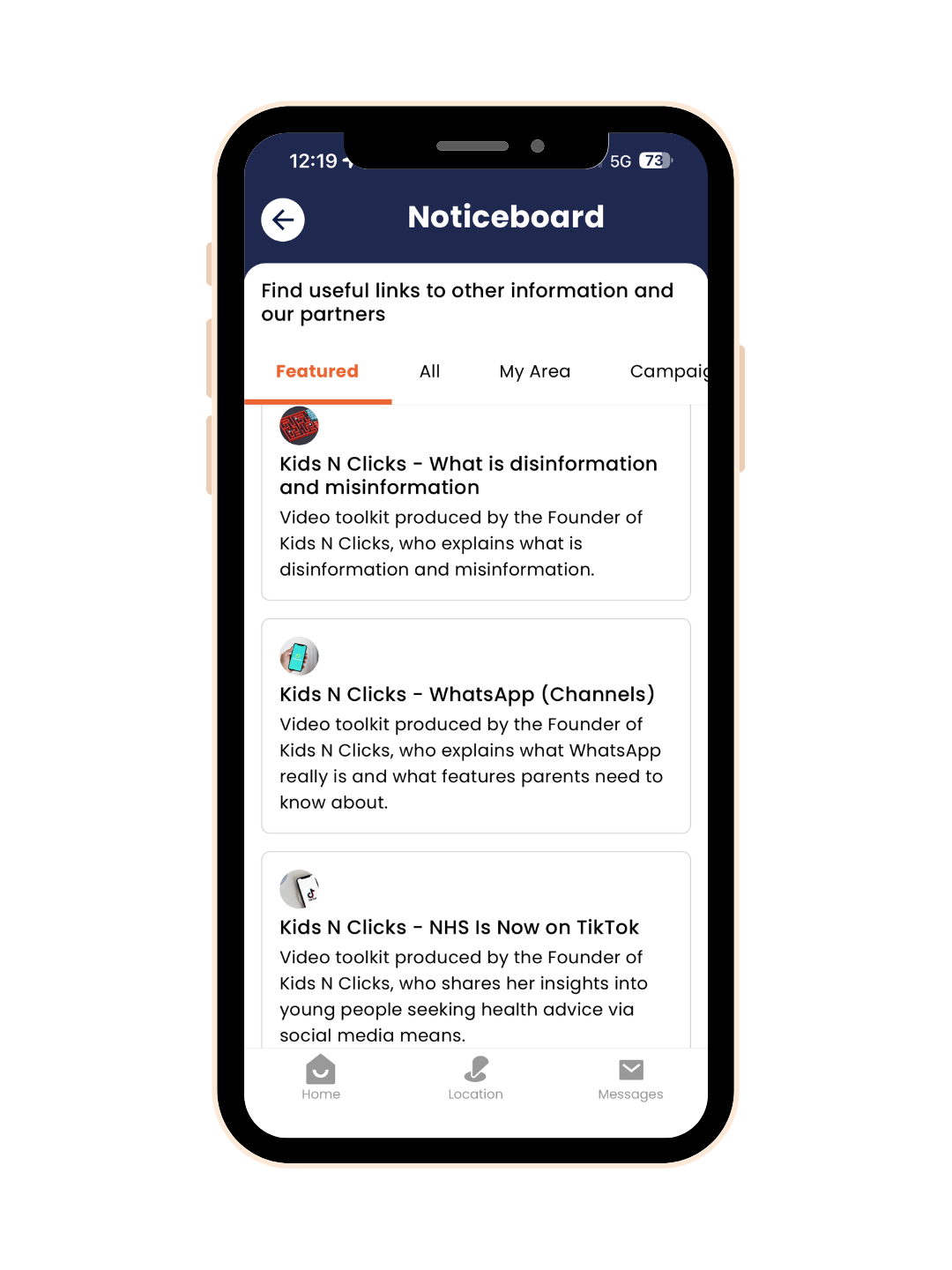 kids n clicks content featured on imabi Travel Guardian noticeboard feature, bringing educational vdeo content around TikTok, WhatsApp and general content around information, disinformation and misinformation
