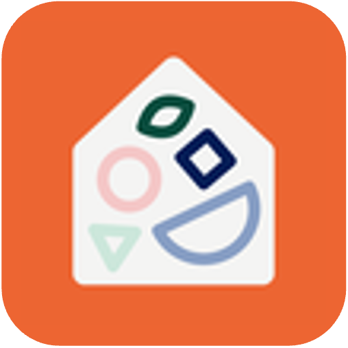 Abstract geometric icon on orange background