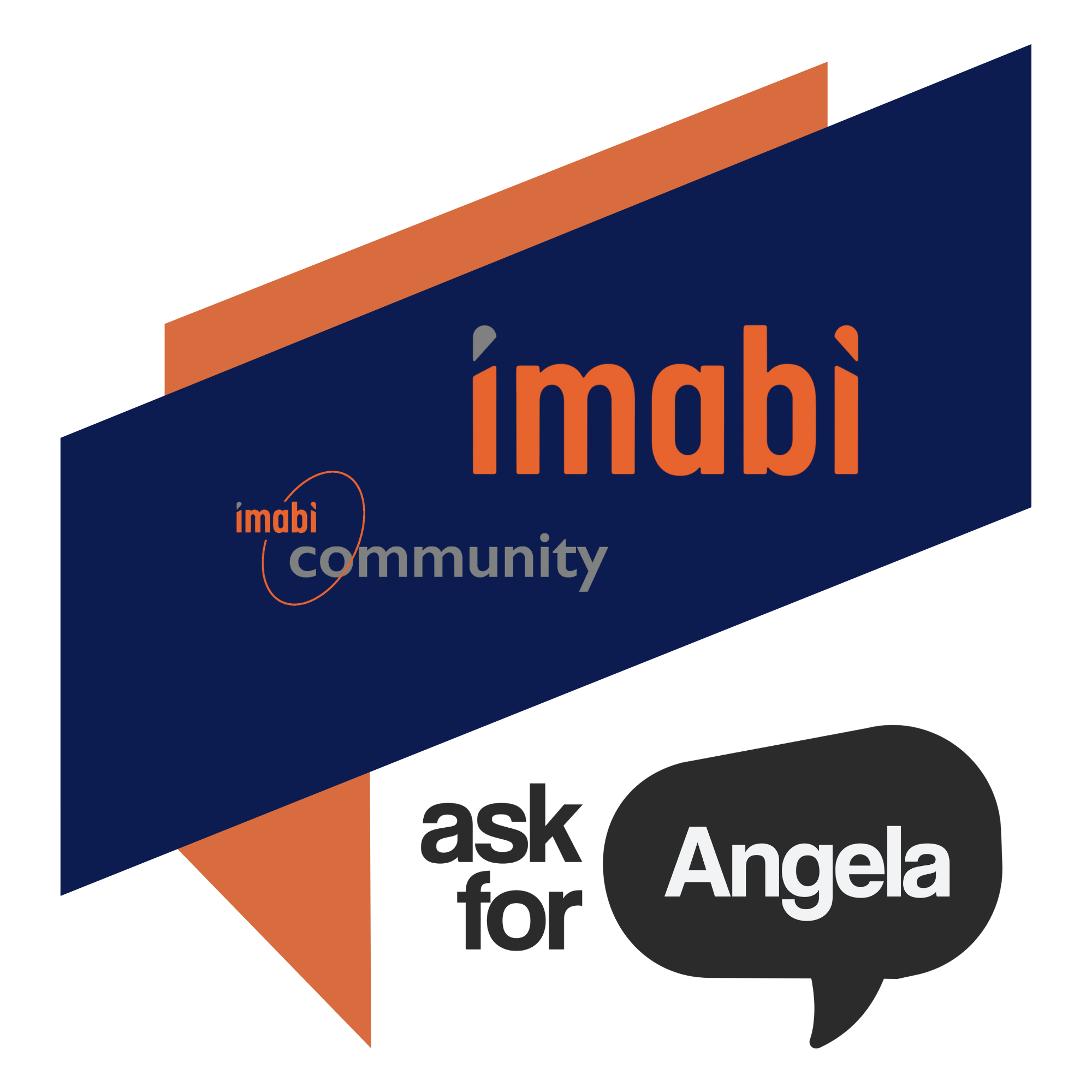 imabi and Ask for Angela collaboration logo in imabi’s navy and orange brand colours, representing Ask for Angela venues added to imabi’s map layer to help users find discreet support and safer socialising locations