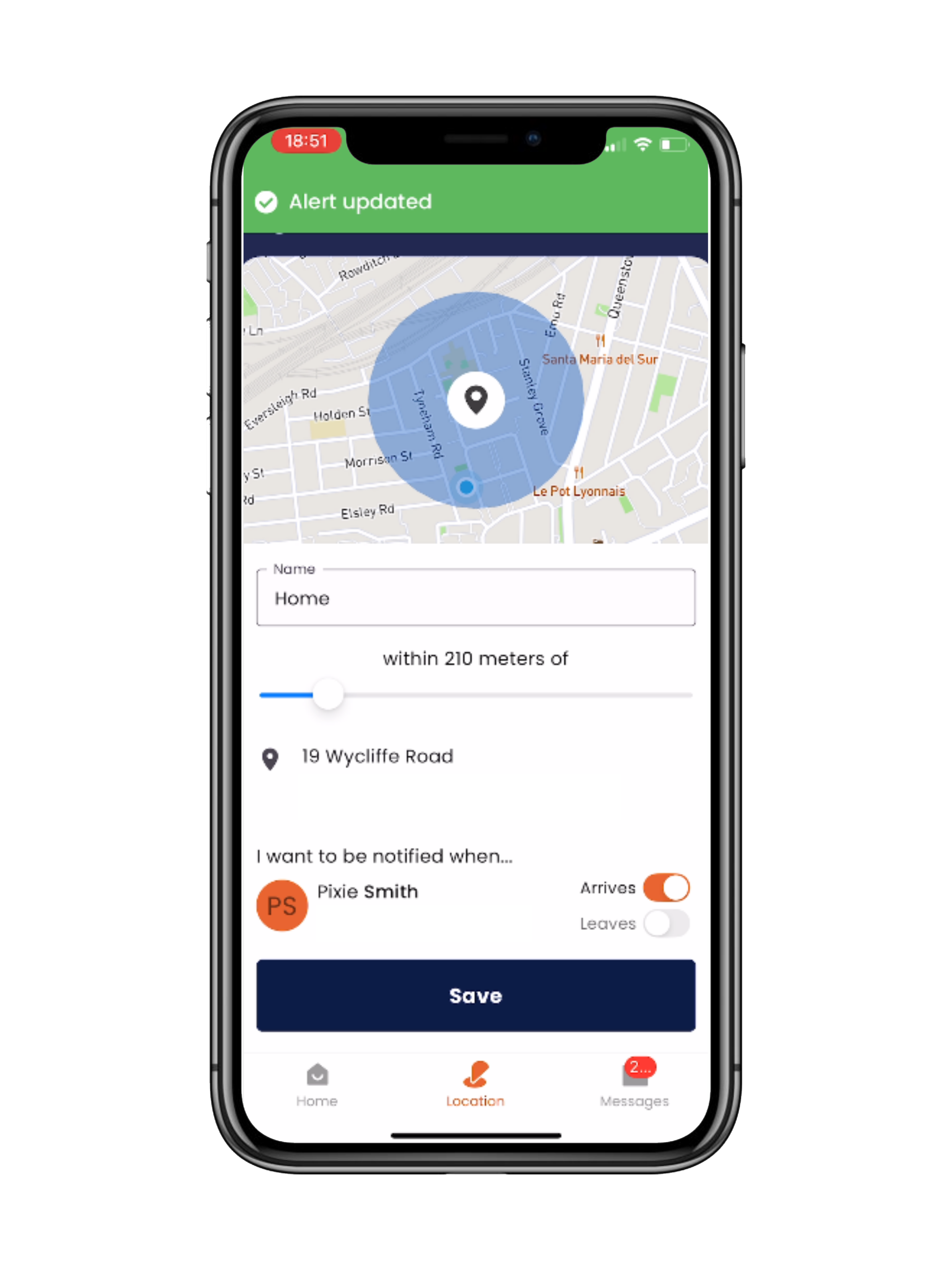 imabi app location feature, enabling location sharing, journey sharing, arrival sharing and rescue me capability