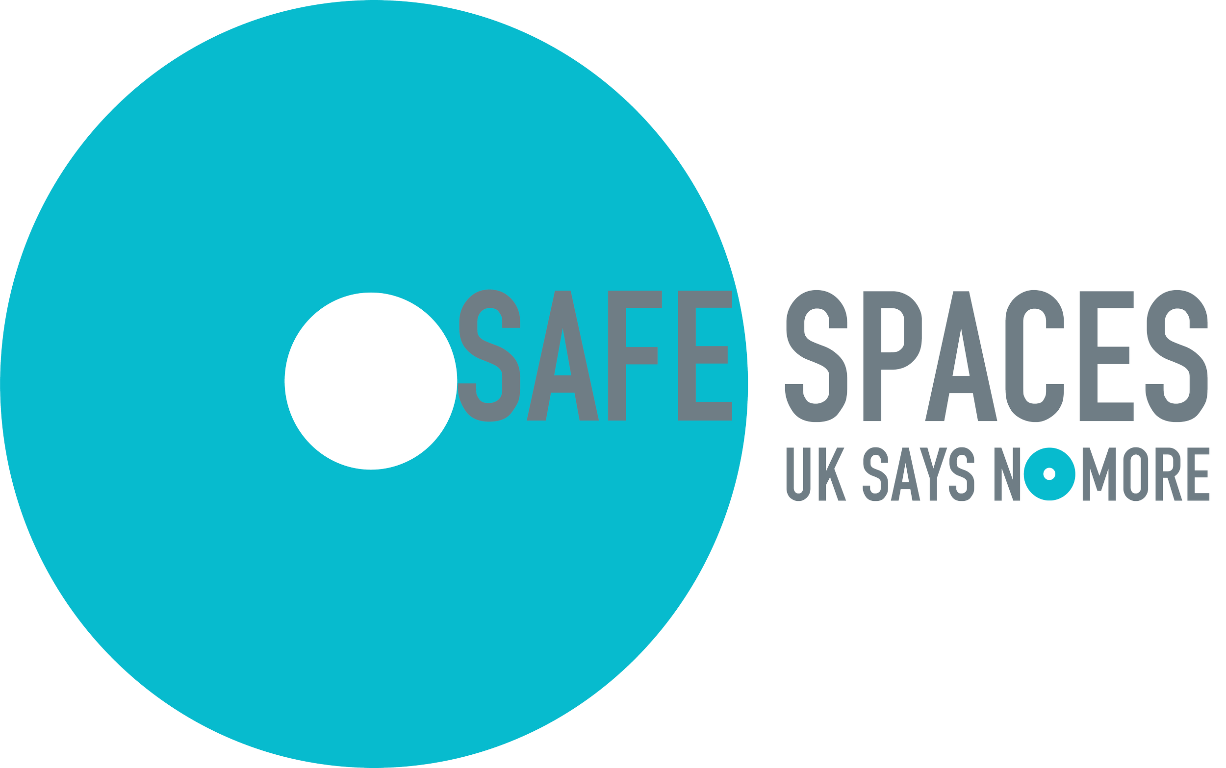 Safe Spaces logo – UK Says No More initiative helping councils identify and promote safe community locations through imabi