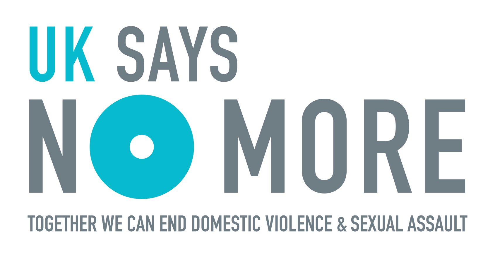 UK SAYS NO MORE partnership logo, highlighting collaboration with imabi to support domestic abuse awareness, safeguarding, and access to practical support and safe spaces for individuals experiencing abuse or violence.