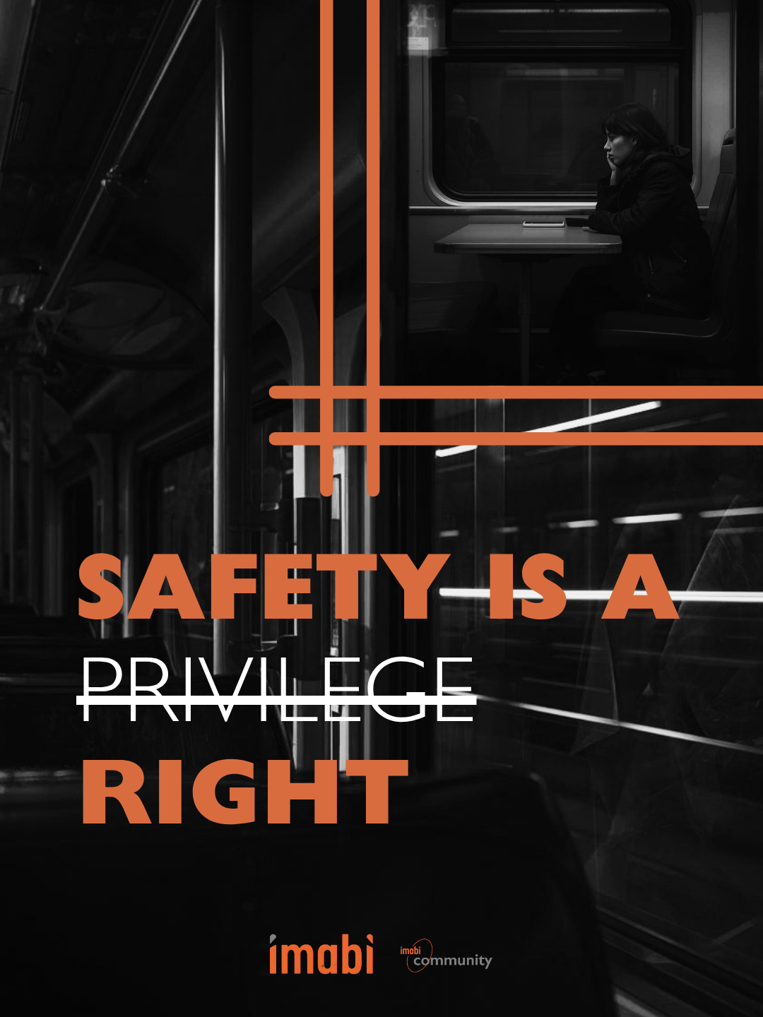 Safety is a right campaign poster design - public train