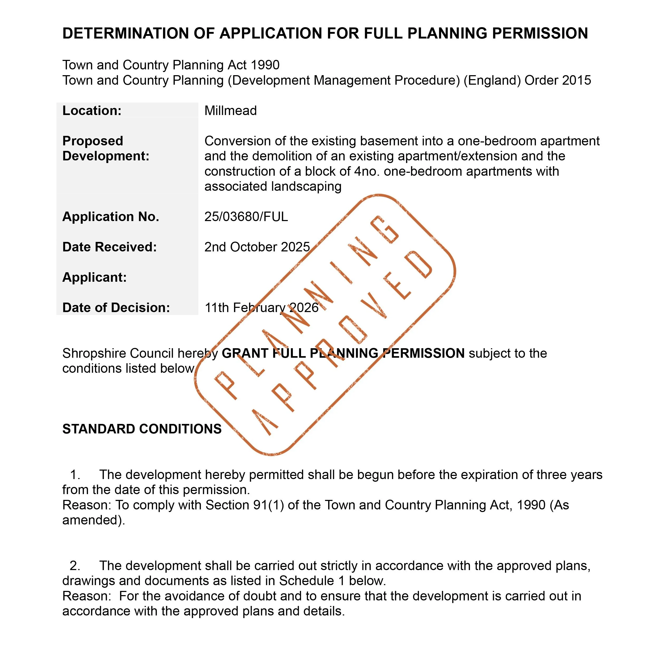 Planning Permission GRANTED for 5 new apartments in Shrewsbury! 

The site contains a former Victorian school house that has been converted into apartments. We proposed demolishing an existing flat roof extension and constructing a new detached block