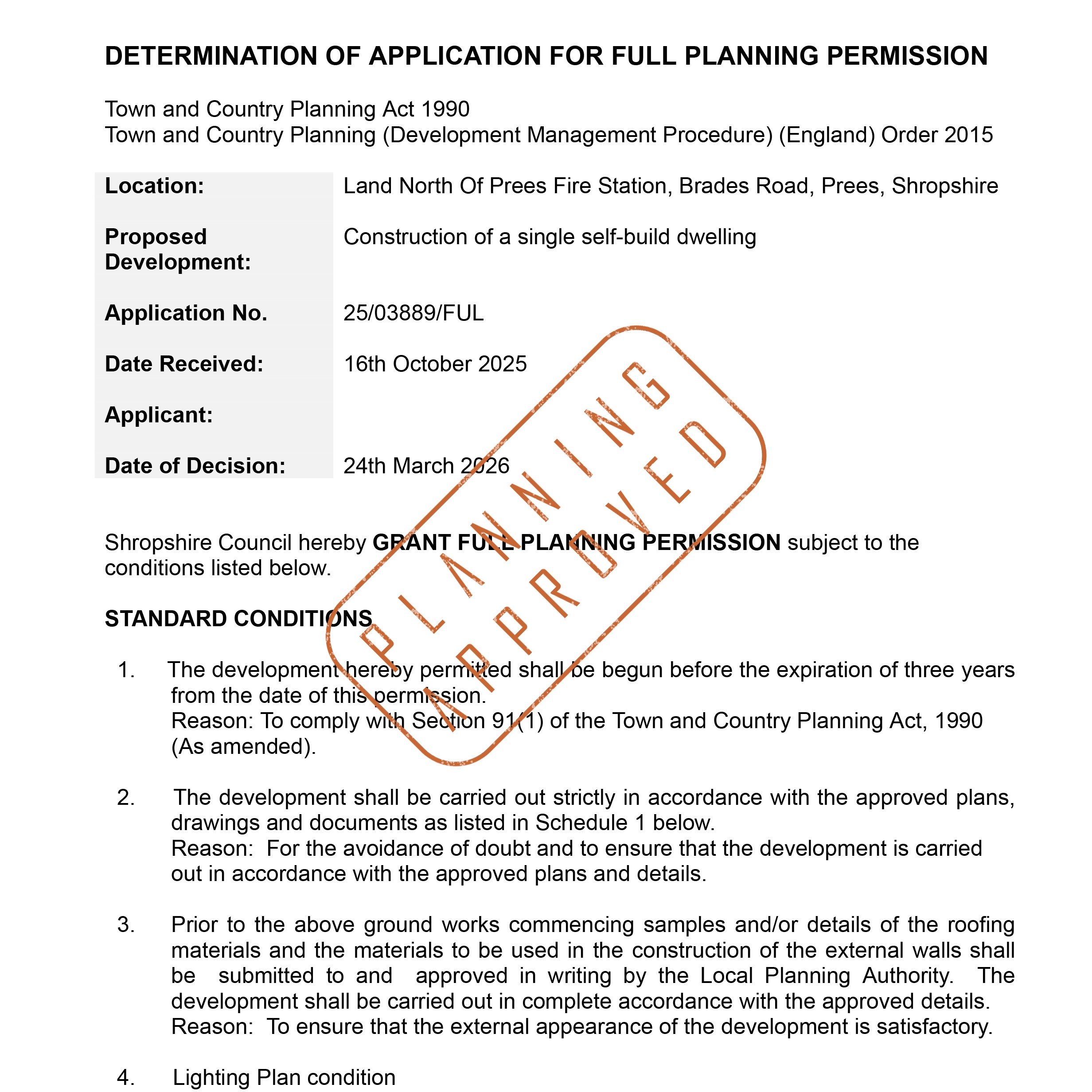 Planning Permission GRANTED for a dormer bungalow in North Shropshire! 

The site had a previous planning refusal and two quite negative pre-app responses, which cited concerns over surface water flooding, overdevelopment, impact on the character of 