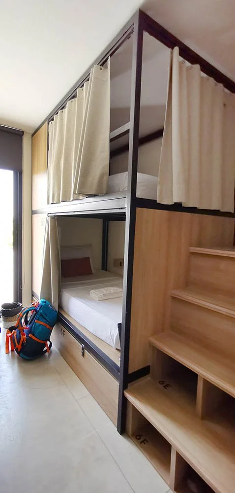 My bunk in a 8-bed female dorm