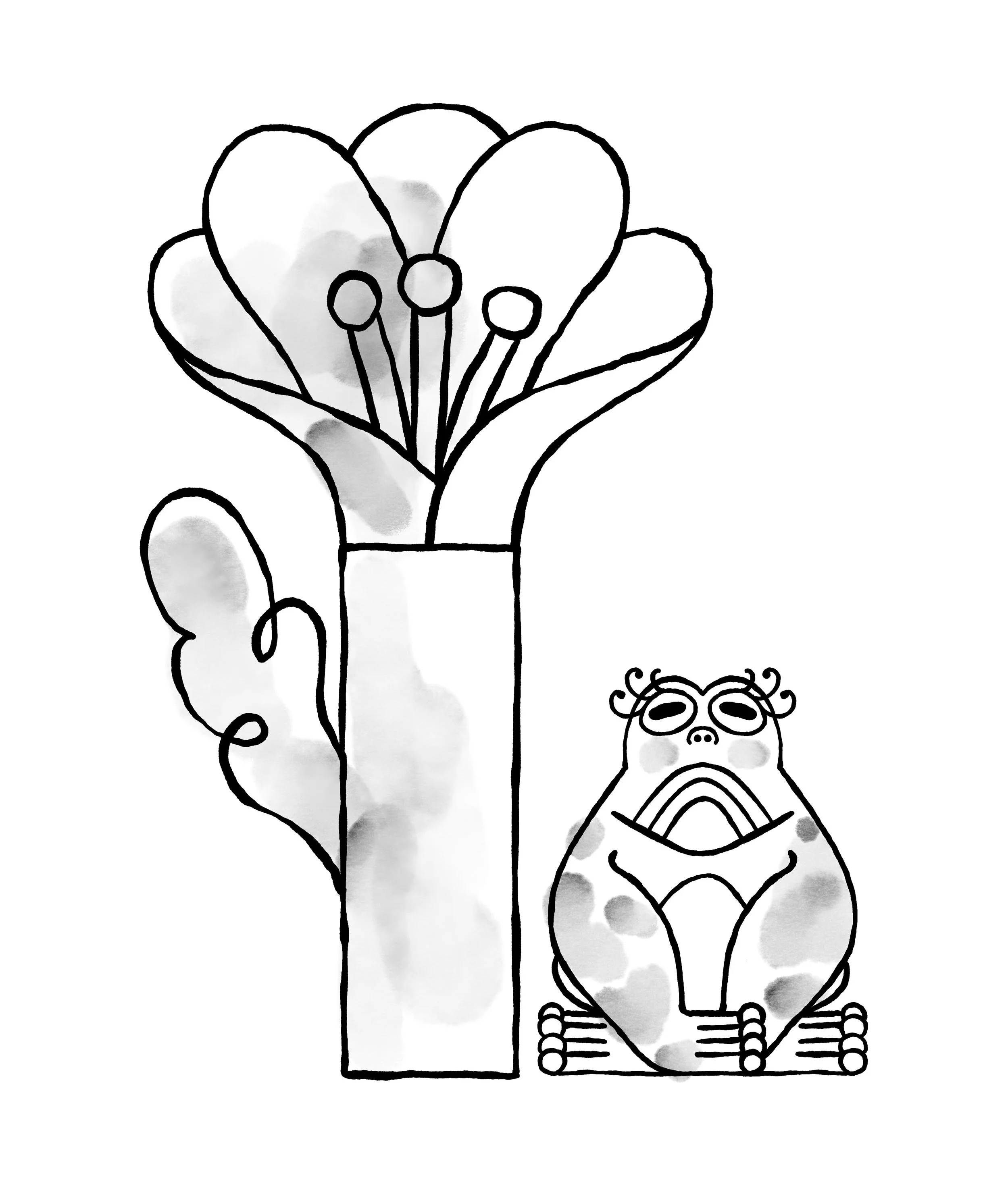 Frog in the rain