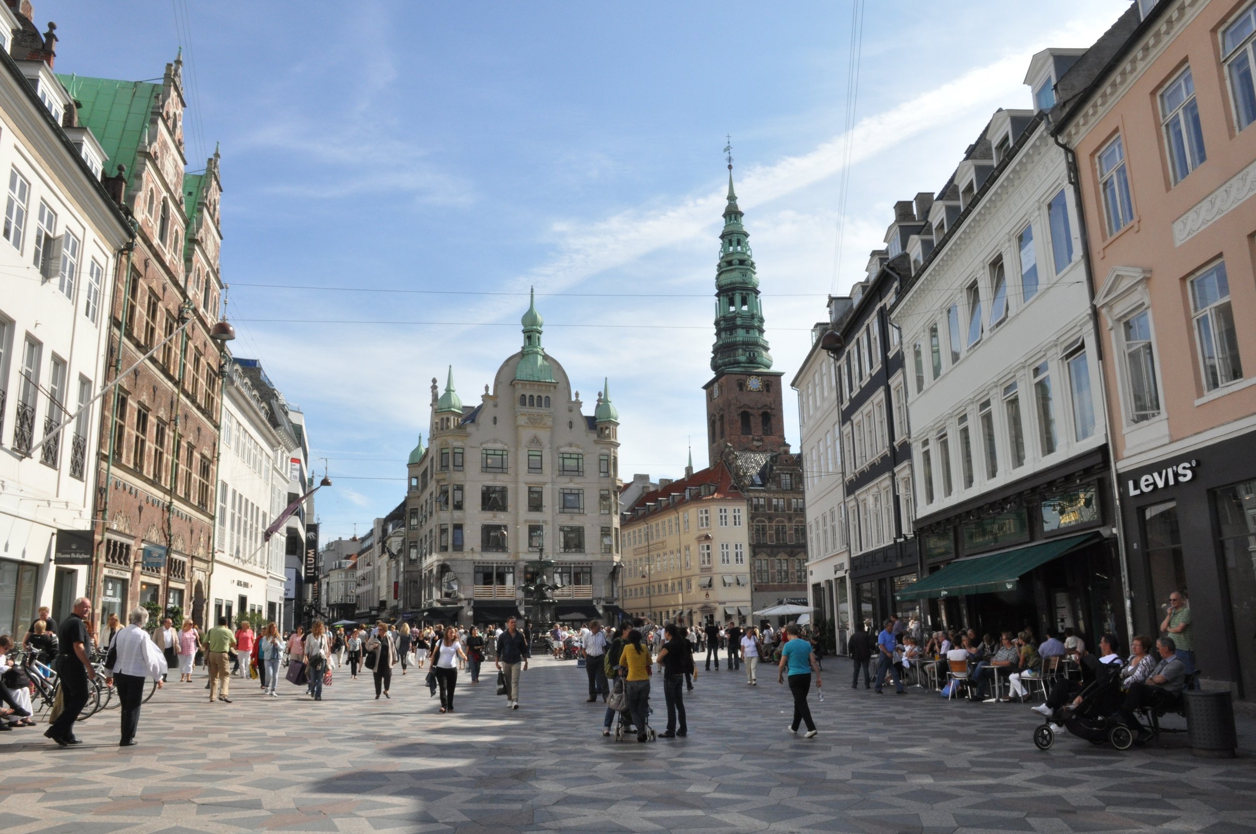 Copenhagen main walking street, 2 min from Citilet.