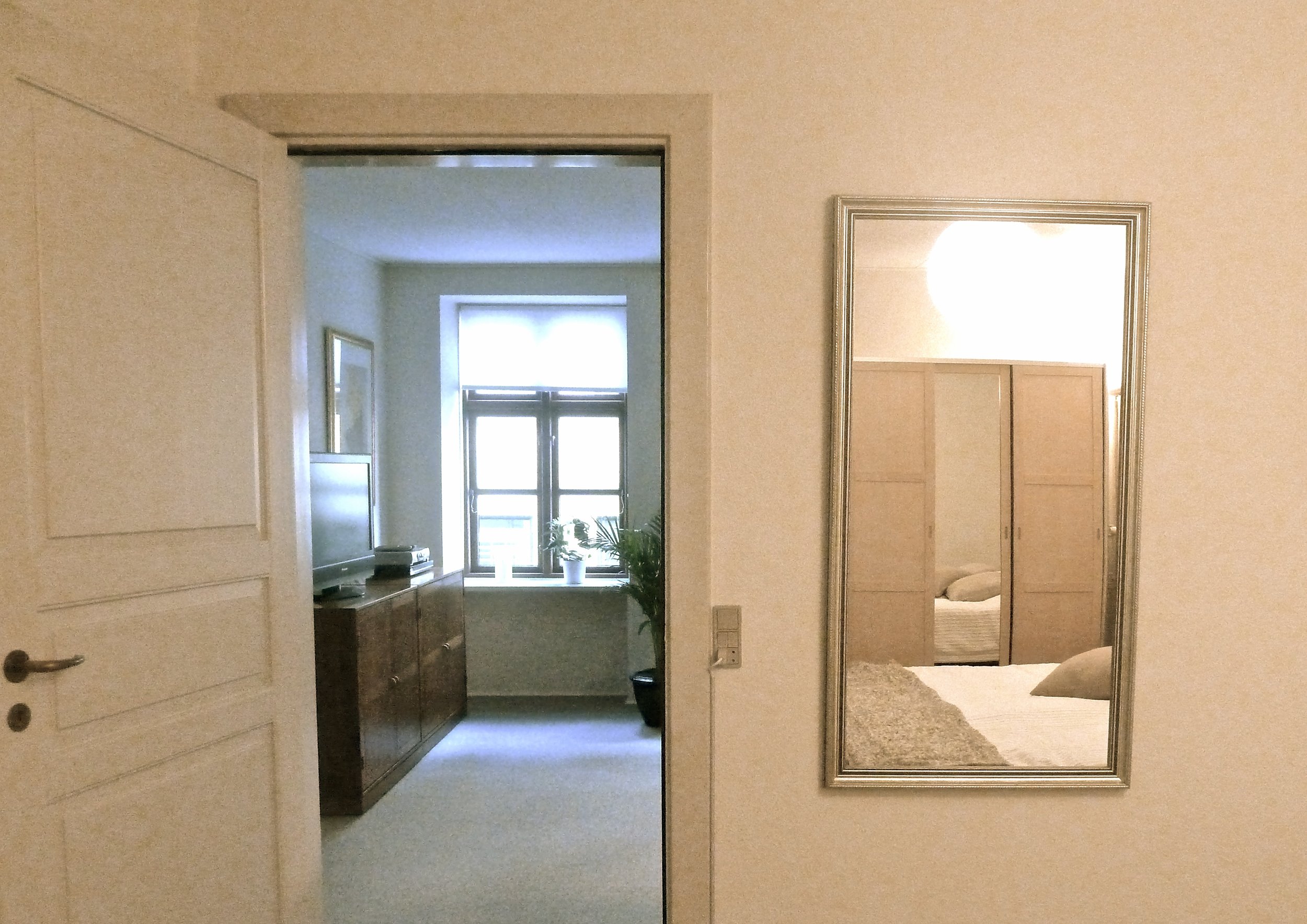 View of living room from bedroom