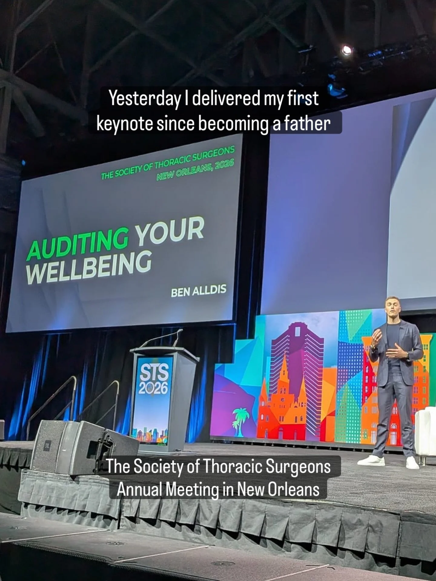 My first keynote since becoming a dad 🎤

A room full of surgeons. People who save lives for a living.

One big question: how do you sustain high performance and this level of responsibility, not just this year, but for decades?

Because here&rsquo;s