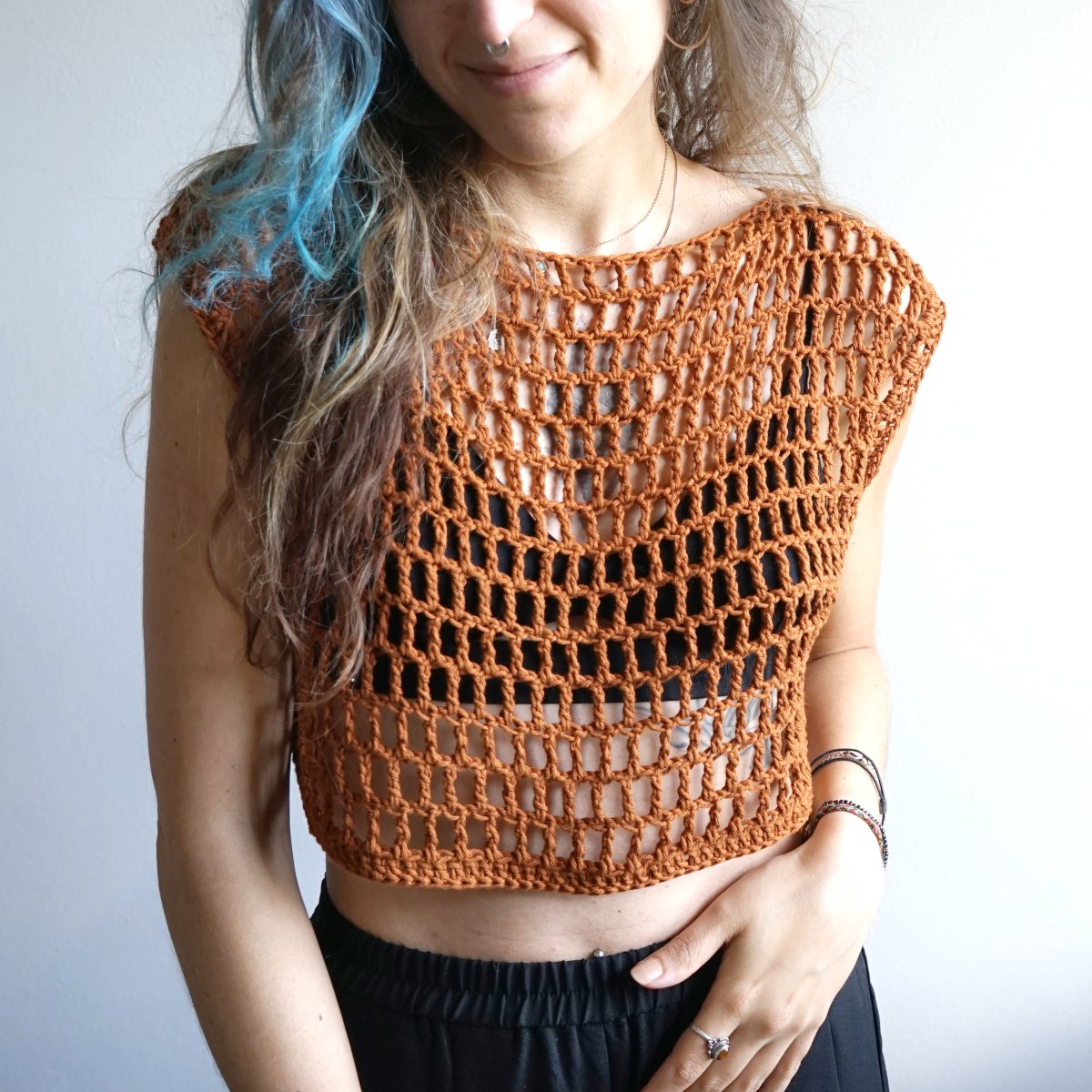 Tutorial] Crochet Mesh Crop Top and Pants