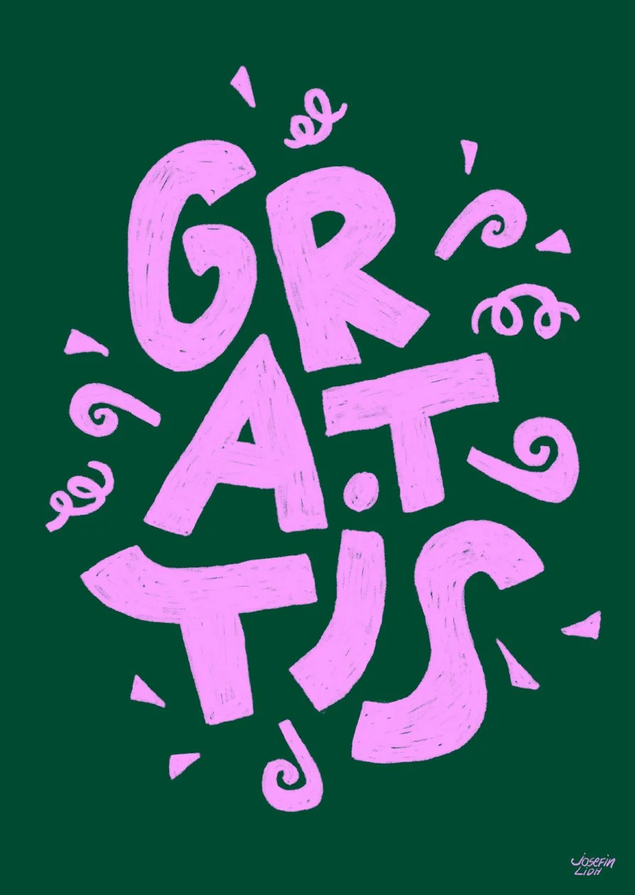 Grattis Grön - Vykort A6 - 40 kr