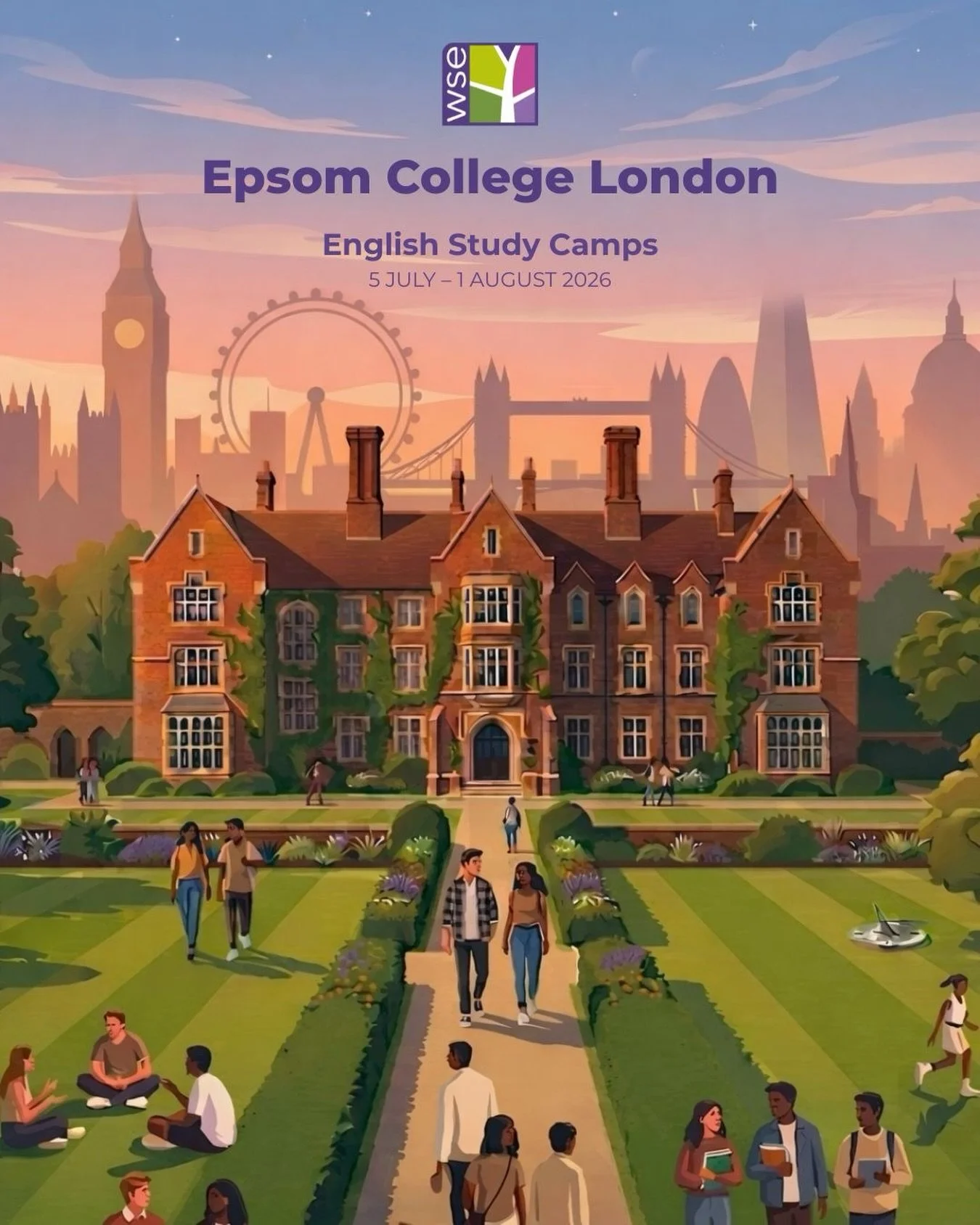 We are launching our summer programme at Epsom College London for the very first time in 100 days ☀️ Get ready for an exciting new experience filled with English, new friendships, and unforgettable moments

#MyWSE #LearnEnglish #VisitLondon #EnglishC