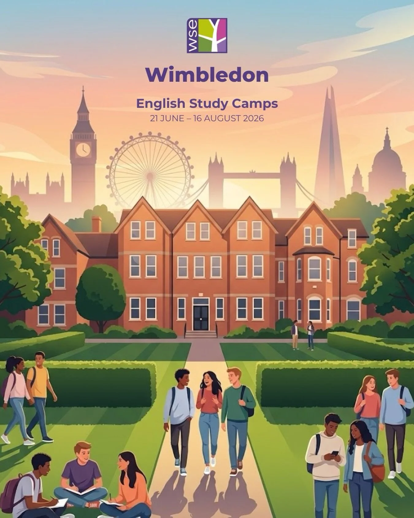 Once again, we are running our Wimbledon summer programme from 21 June to 16 August 2026 ☀️ Join us to improve your English, build confidence, and enjoy a memorable summer in London.

#MyWSE #LearnEnglish #VisitLondon #EnglishCourse #EnglishStudyCamp