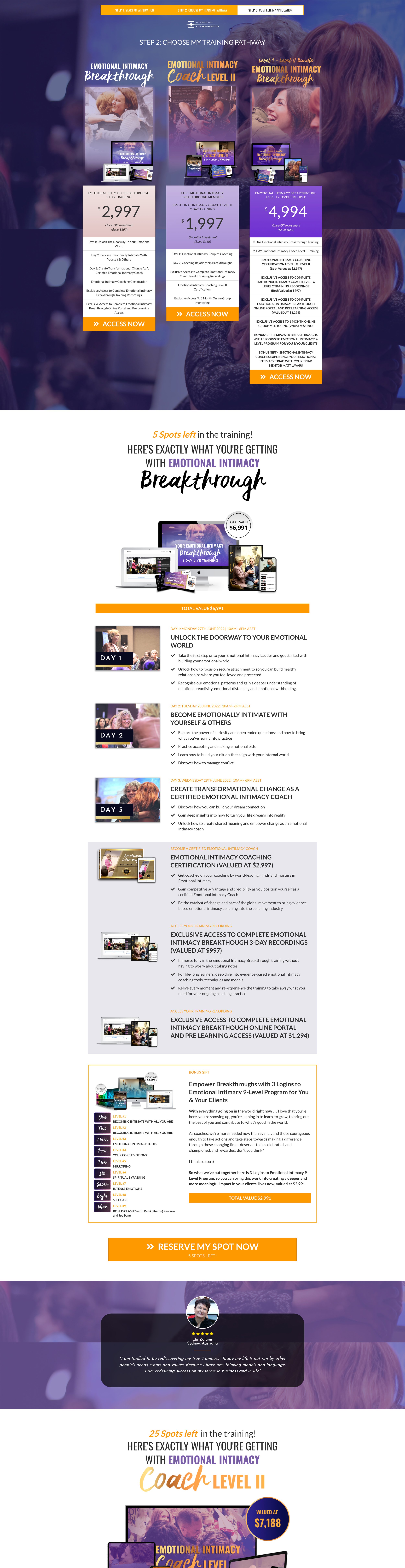 Emotional Intimacy Sales page