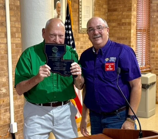 State Deputies Award presented to Grand Knight Bobby Jarreau