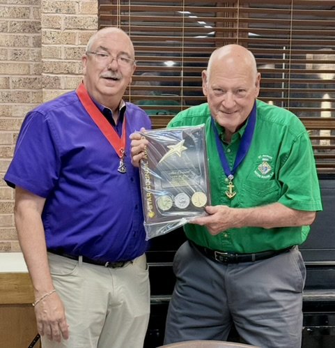 Star Council Award presented by Rudy Wolf, District Deputy to Bobby Jarreau, Grand Knight
