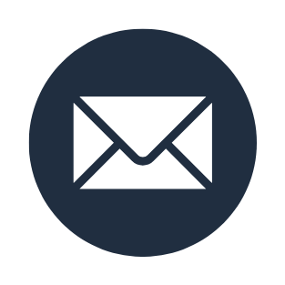 Envelope icon inside a dark circle