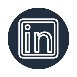 The LinkedIn logo with a dark background and white outline of the letters 'in' inside a circle.