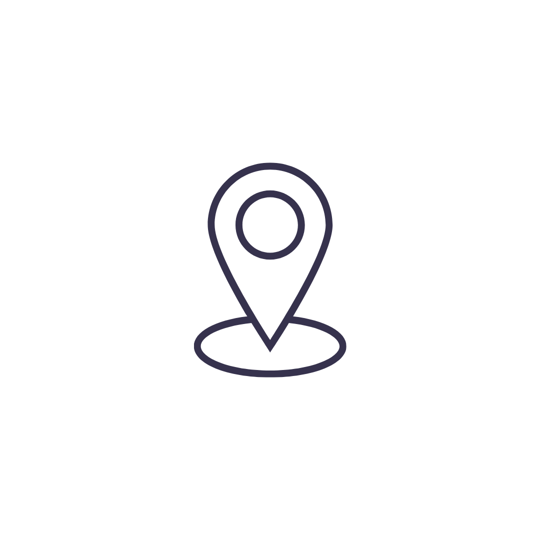 Icon of a map pin on a black background.